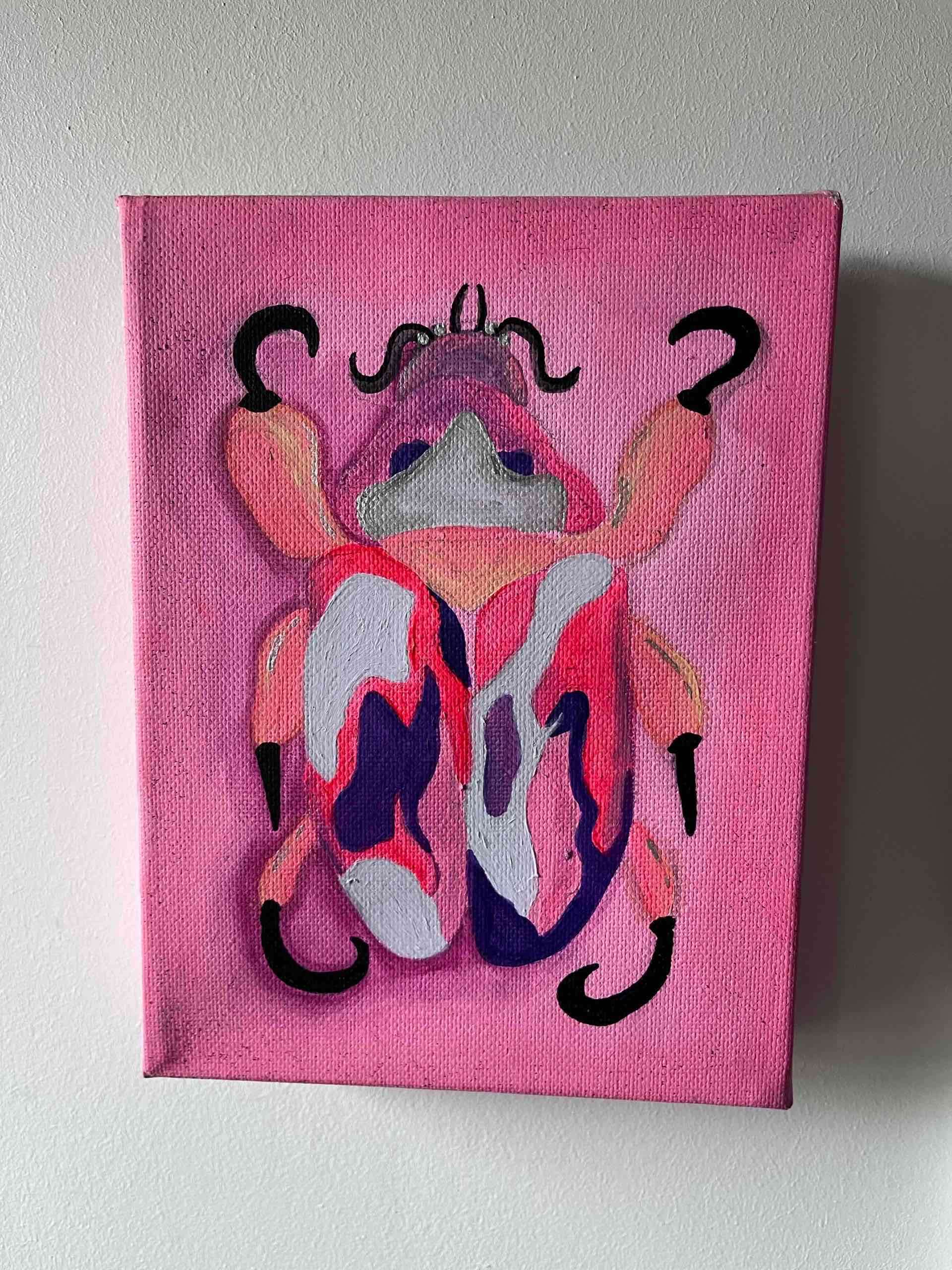 Cuadro abstracto en lienzo rosa - miniatura 1