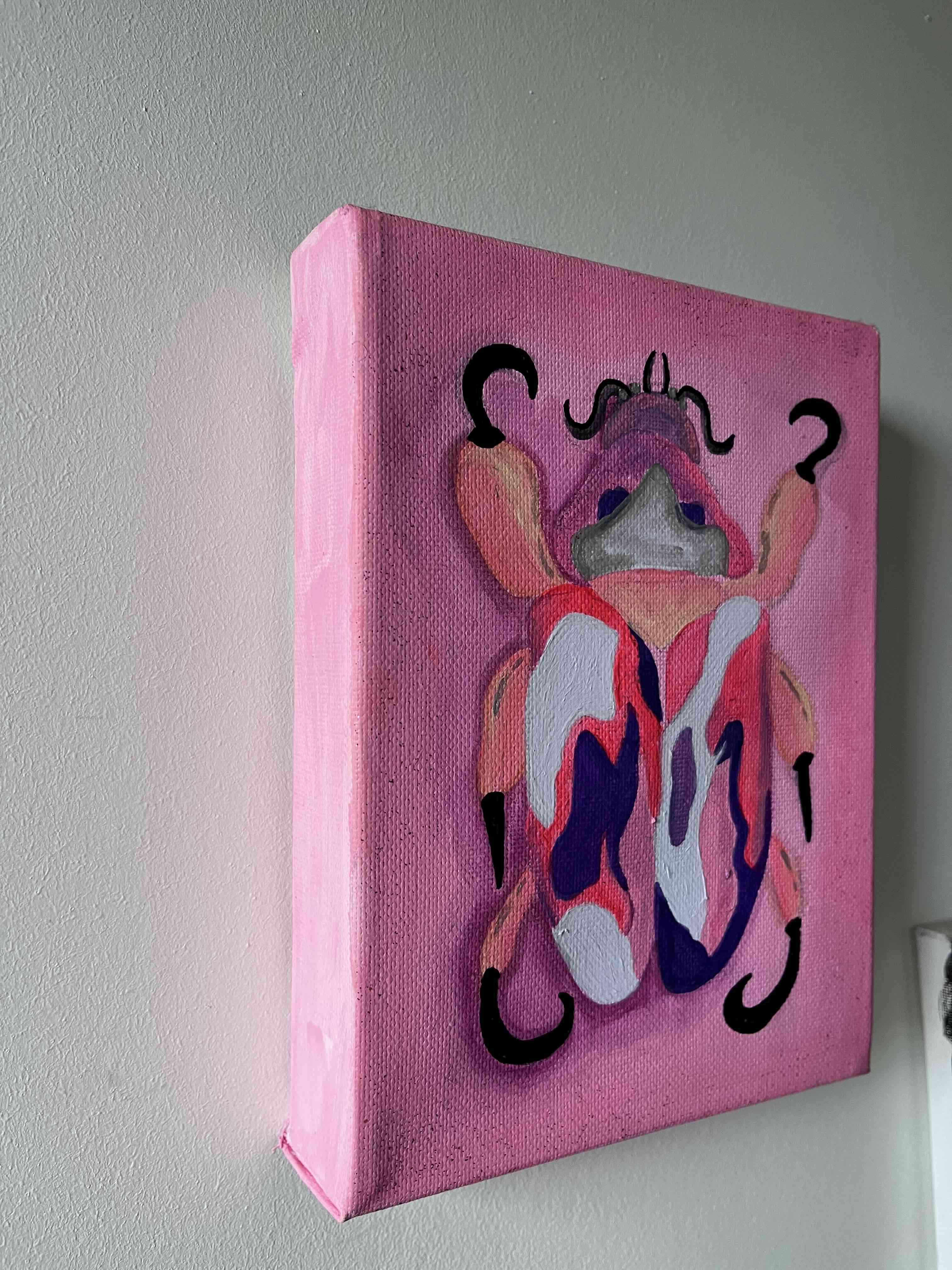 Cuadro abstracto en lienzo rosa - miniatura 2