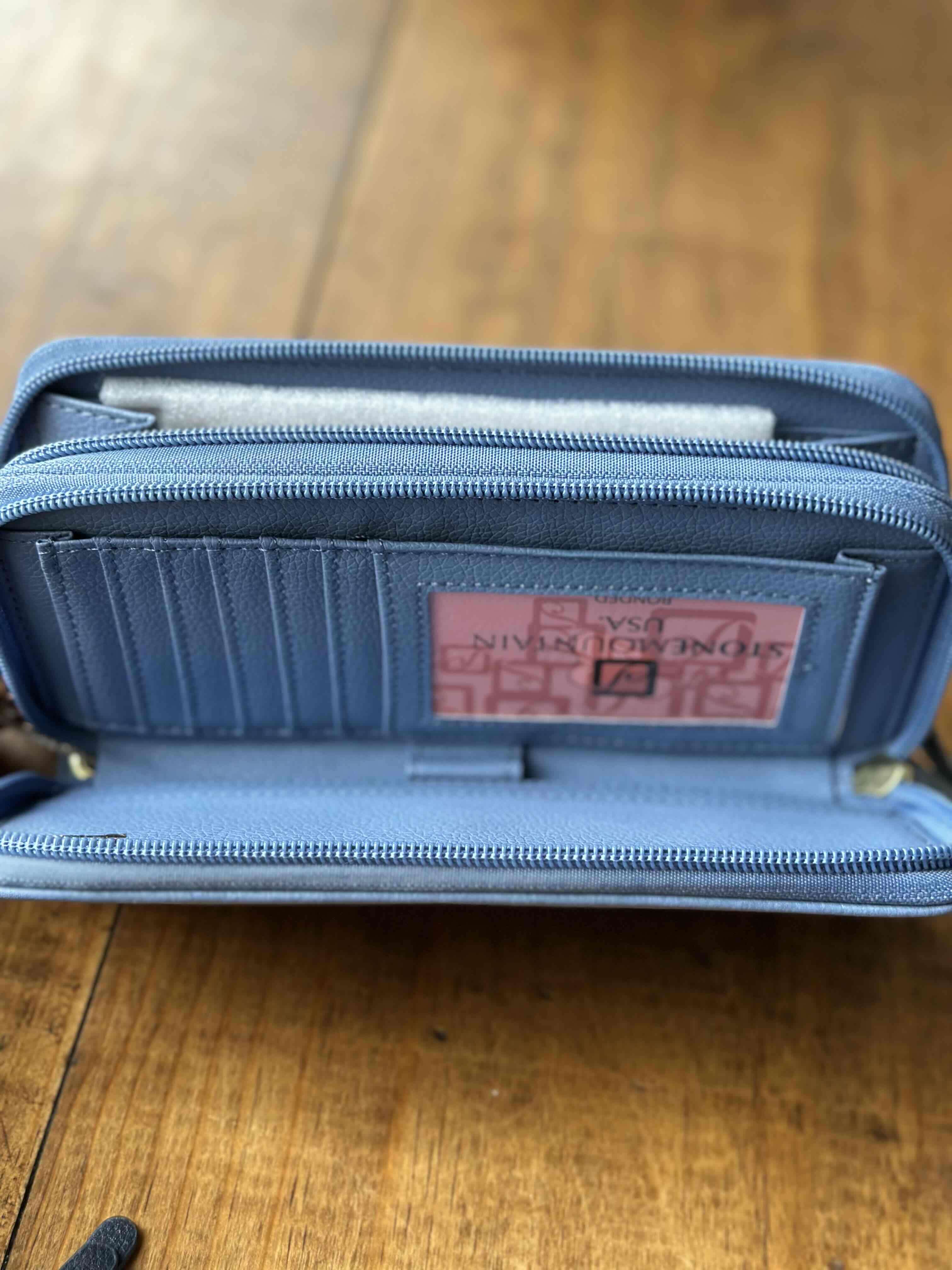 Cartera de cuero azul - miniatura 2