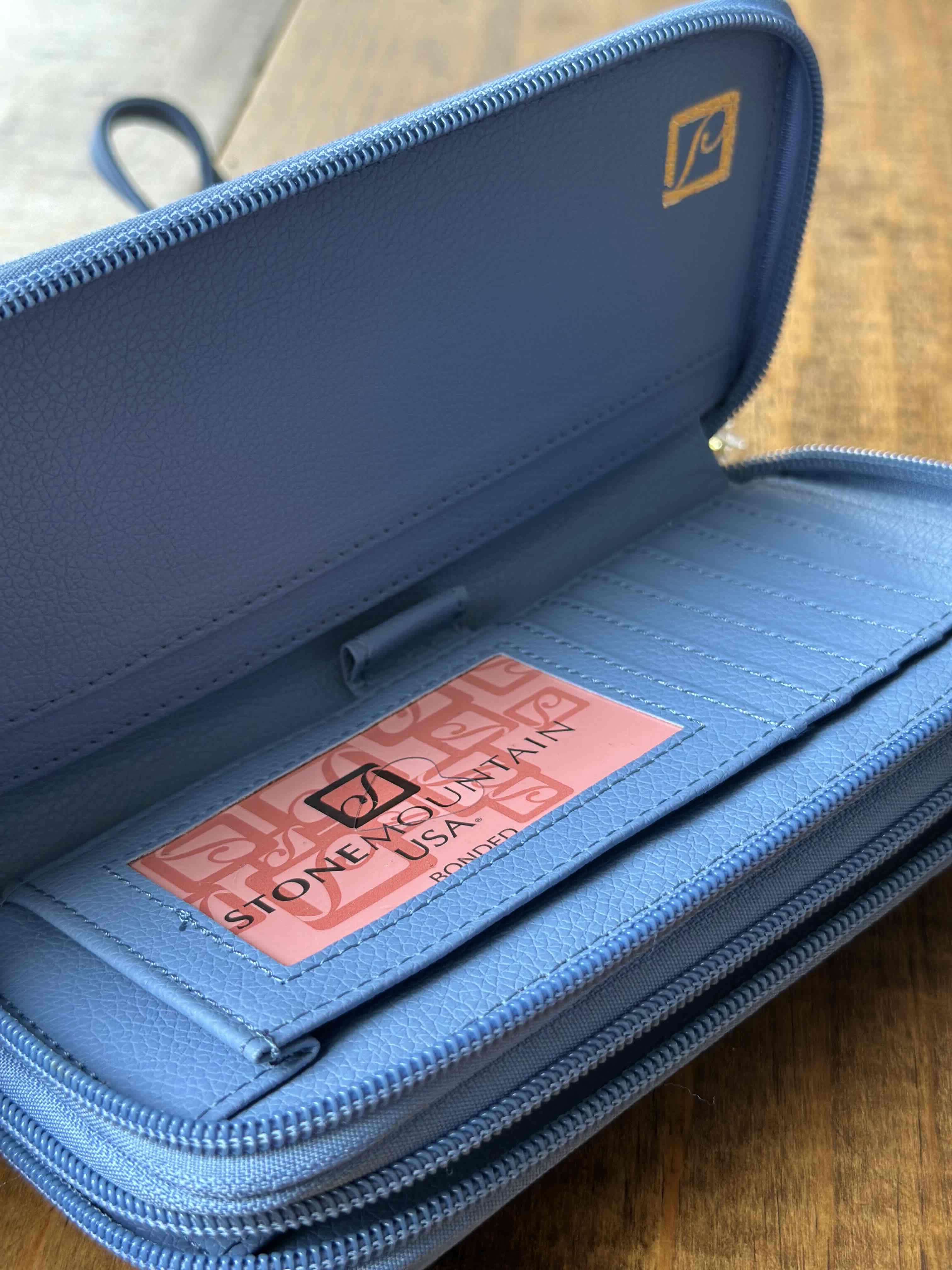 Cartera de cuero azul - miniatura 3