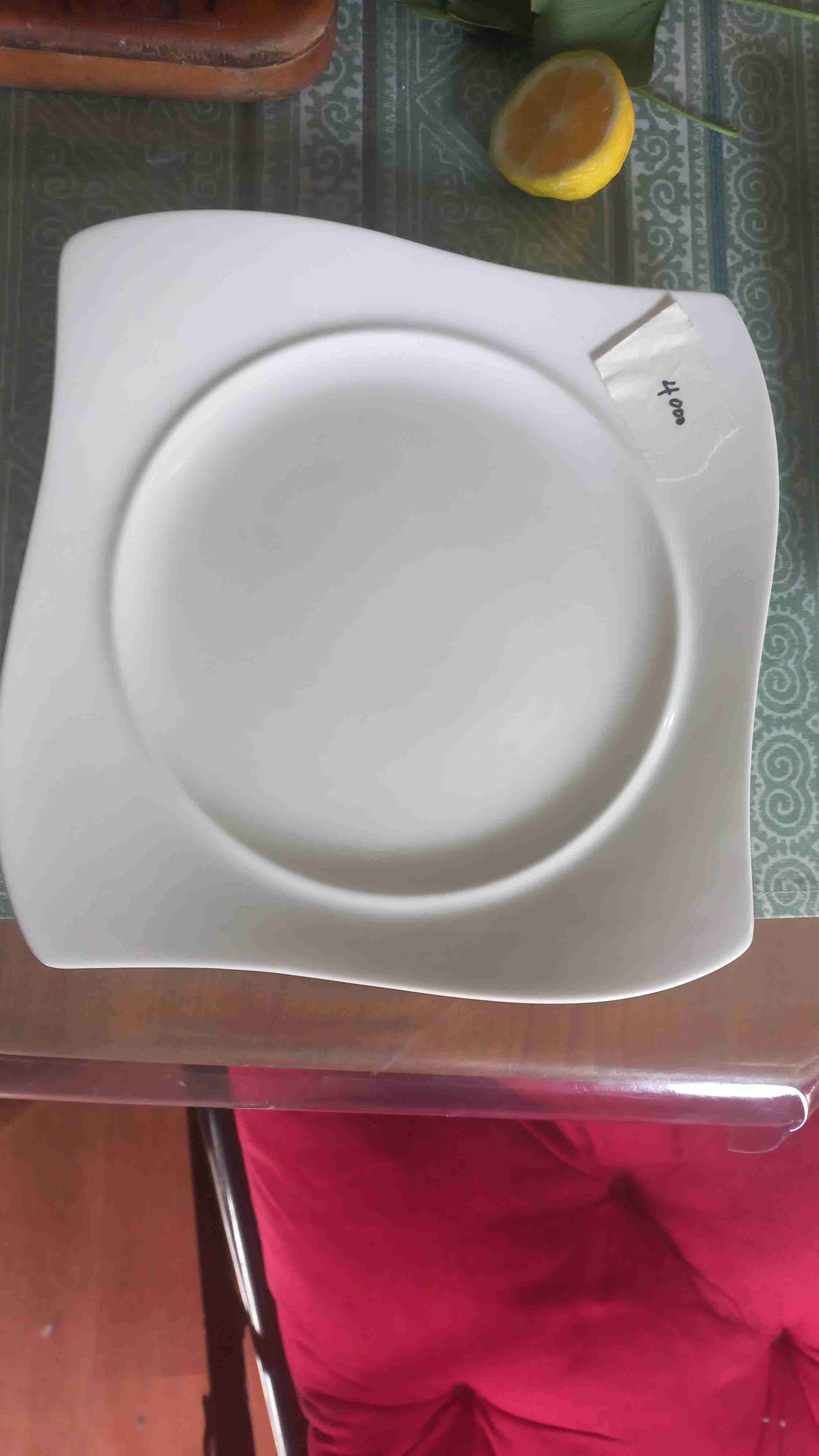 Plato cuadrado compartimentado blanco - miniatura 2