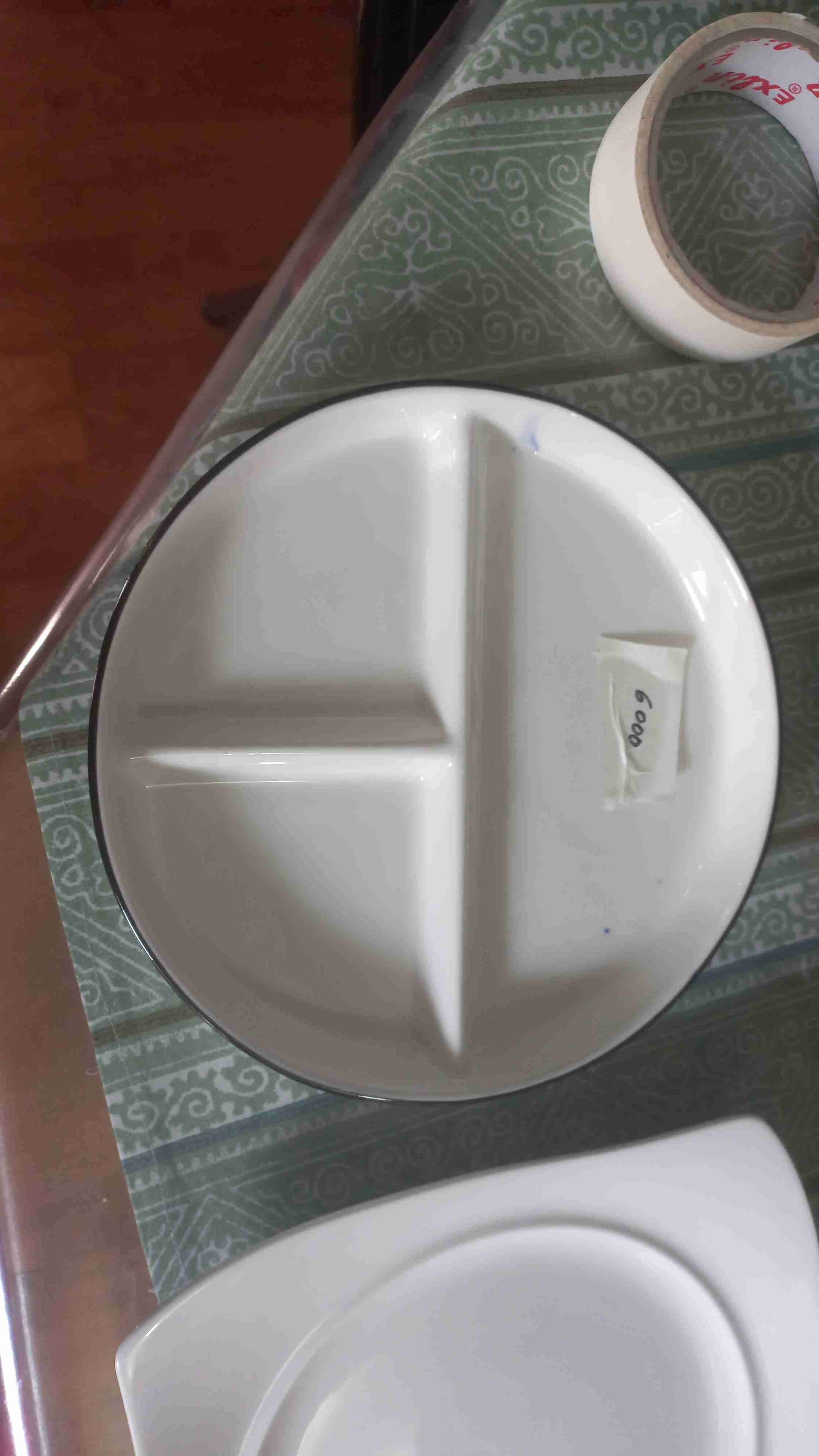 Plato cuadrado compartimentado blanco - miniatura 3