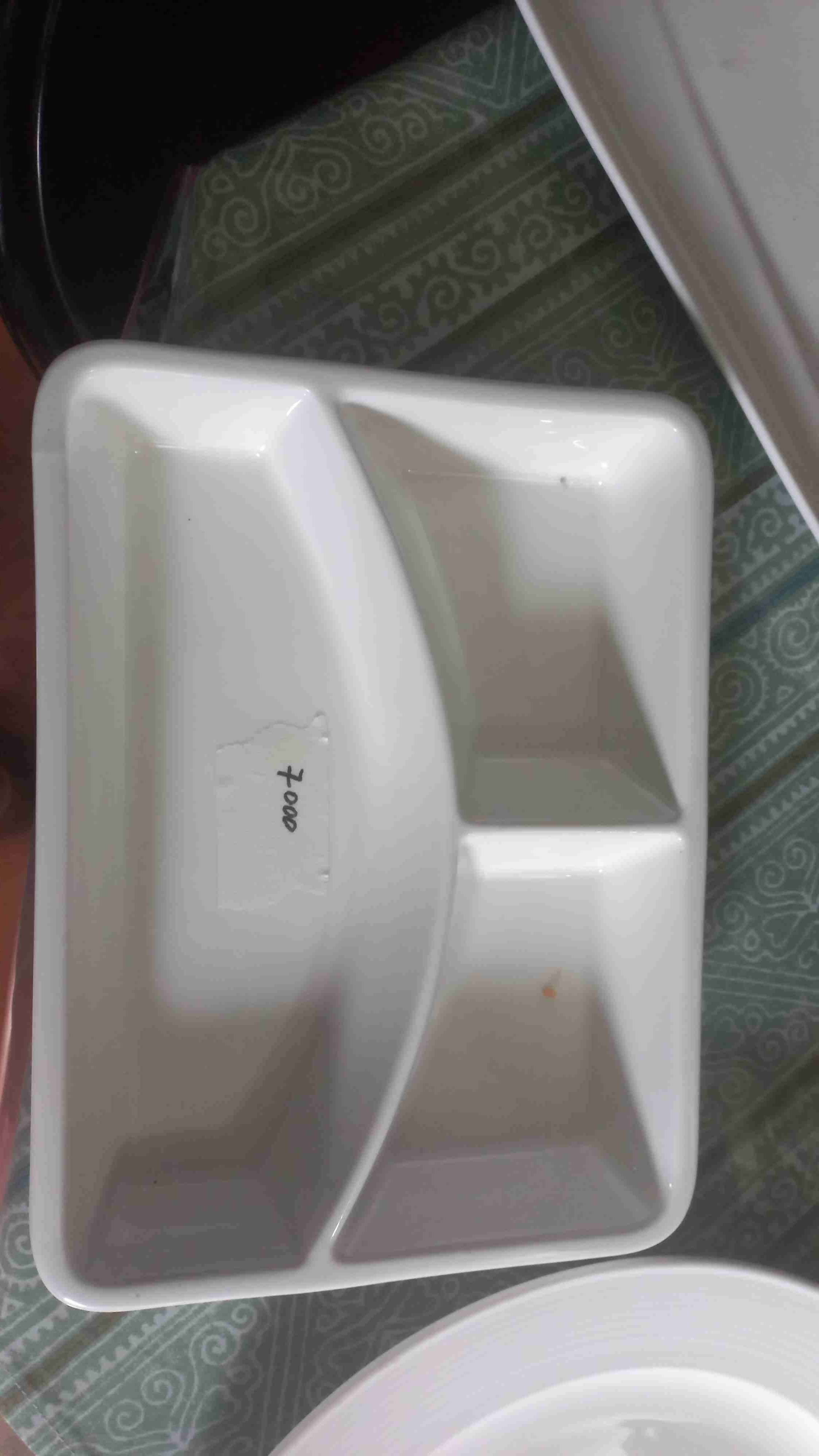 Plato cuadrado compartimentado blanco - miniatura 4