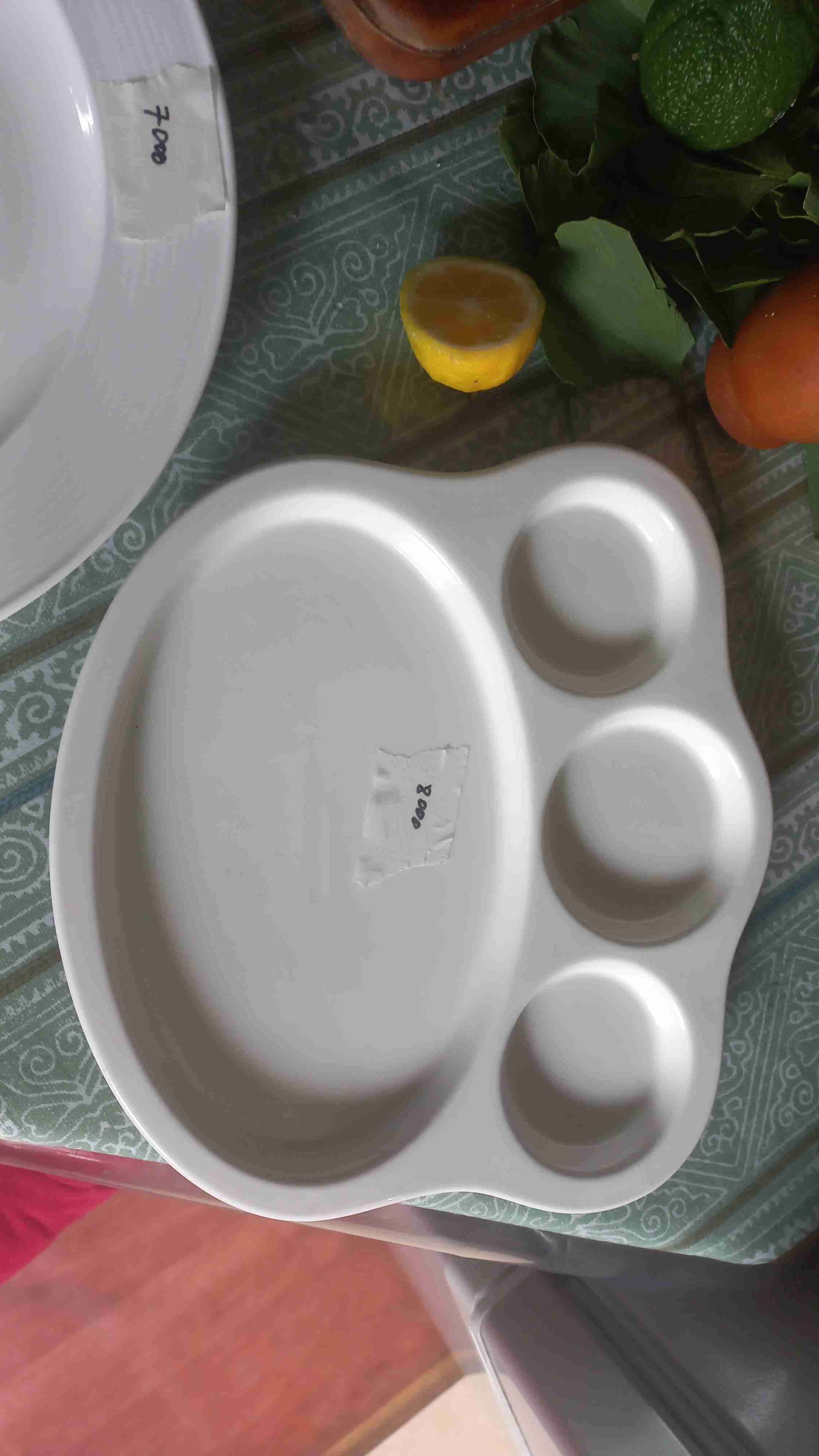 Plato cuadrado compartimentado blanco - miniatura 6