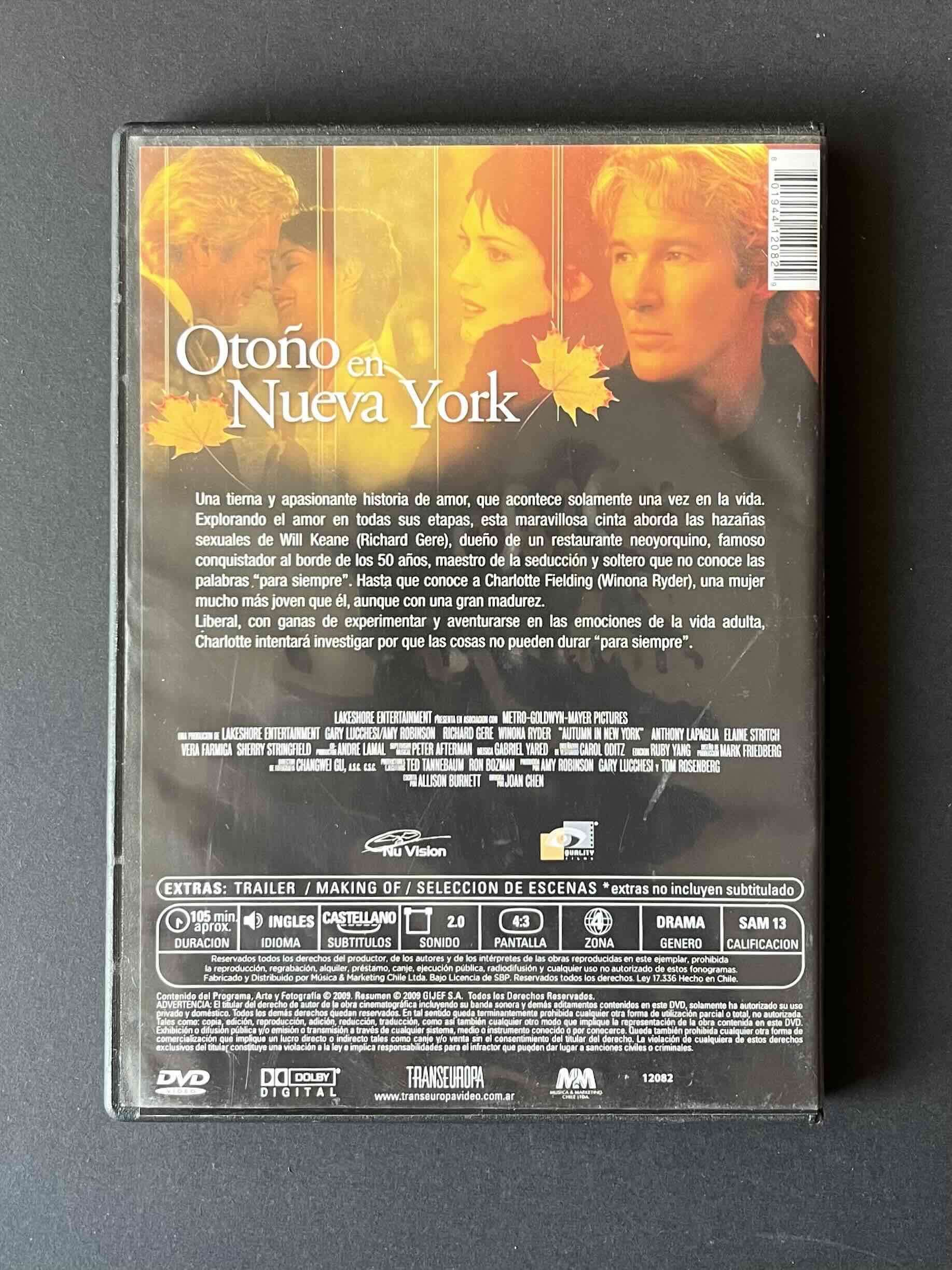 DVD Otoño en Nueva York - miniatura 2