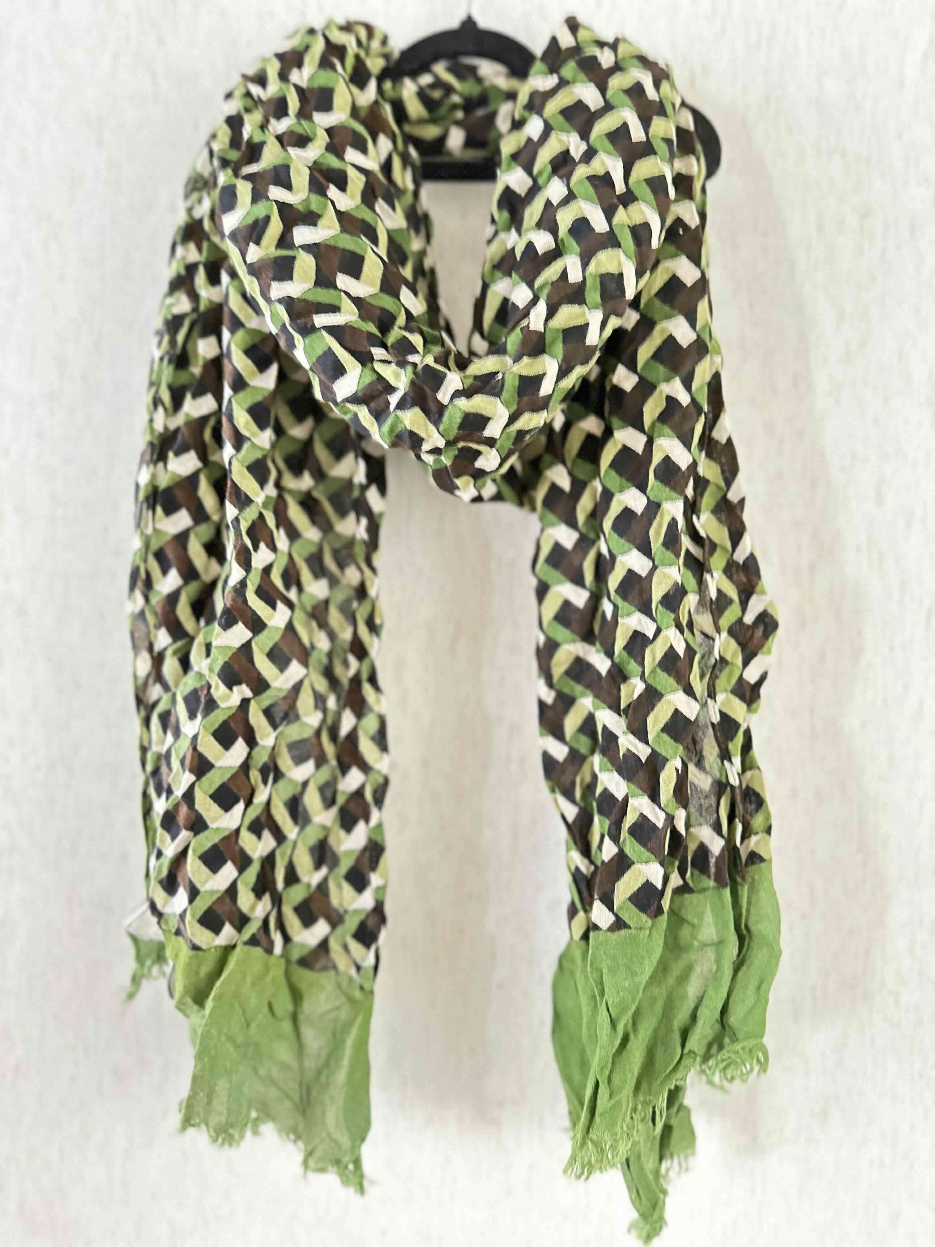 Pañuelo verde y marrón estampado - miniatura 1