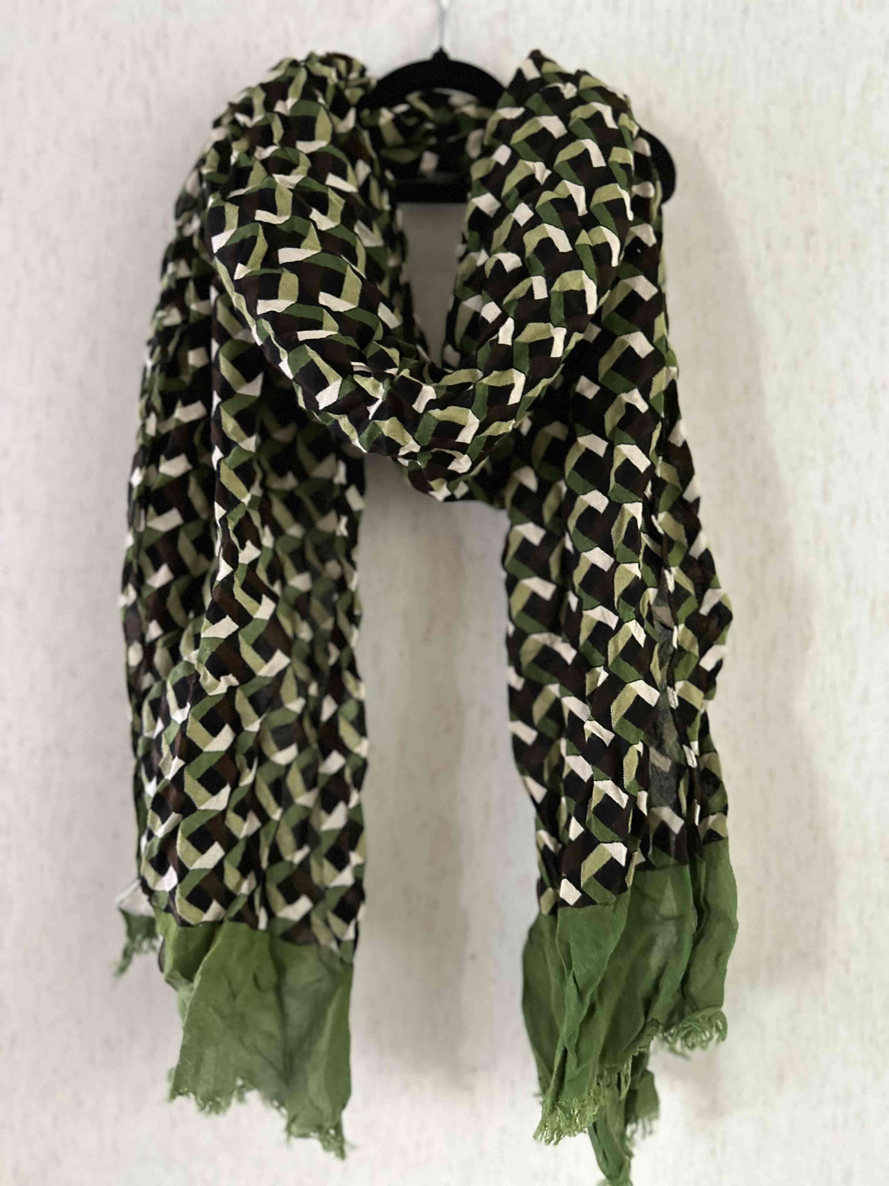 Pañuelo verde y marrón estampado - miniatura 2