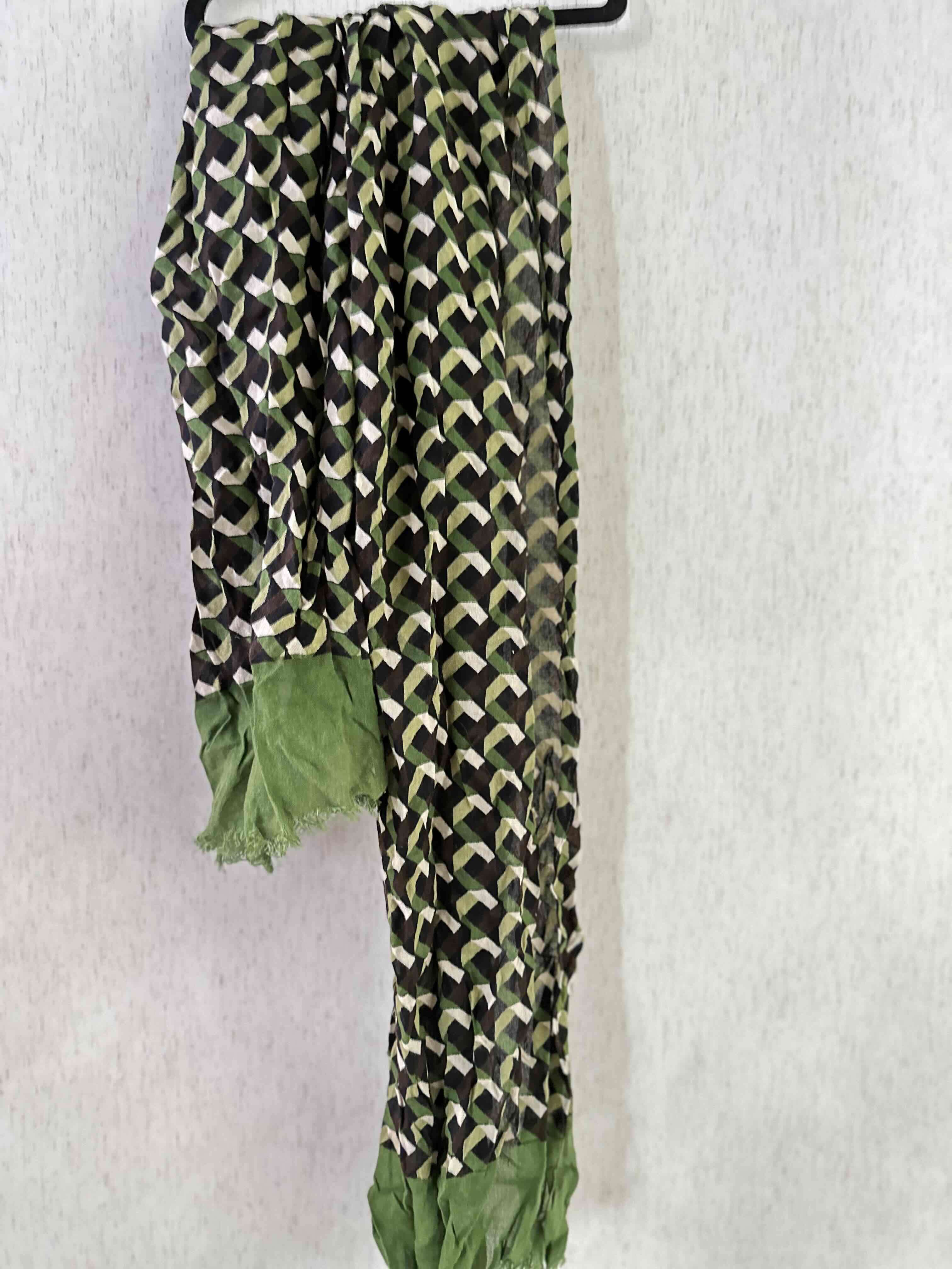 Pañuelo verde y marrón estampado - miniatura 4