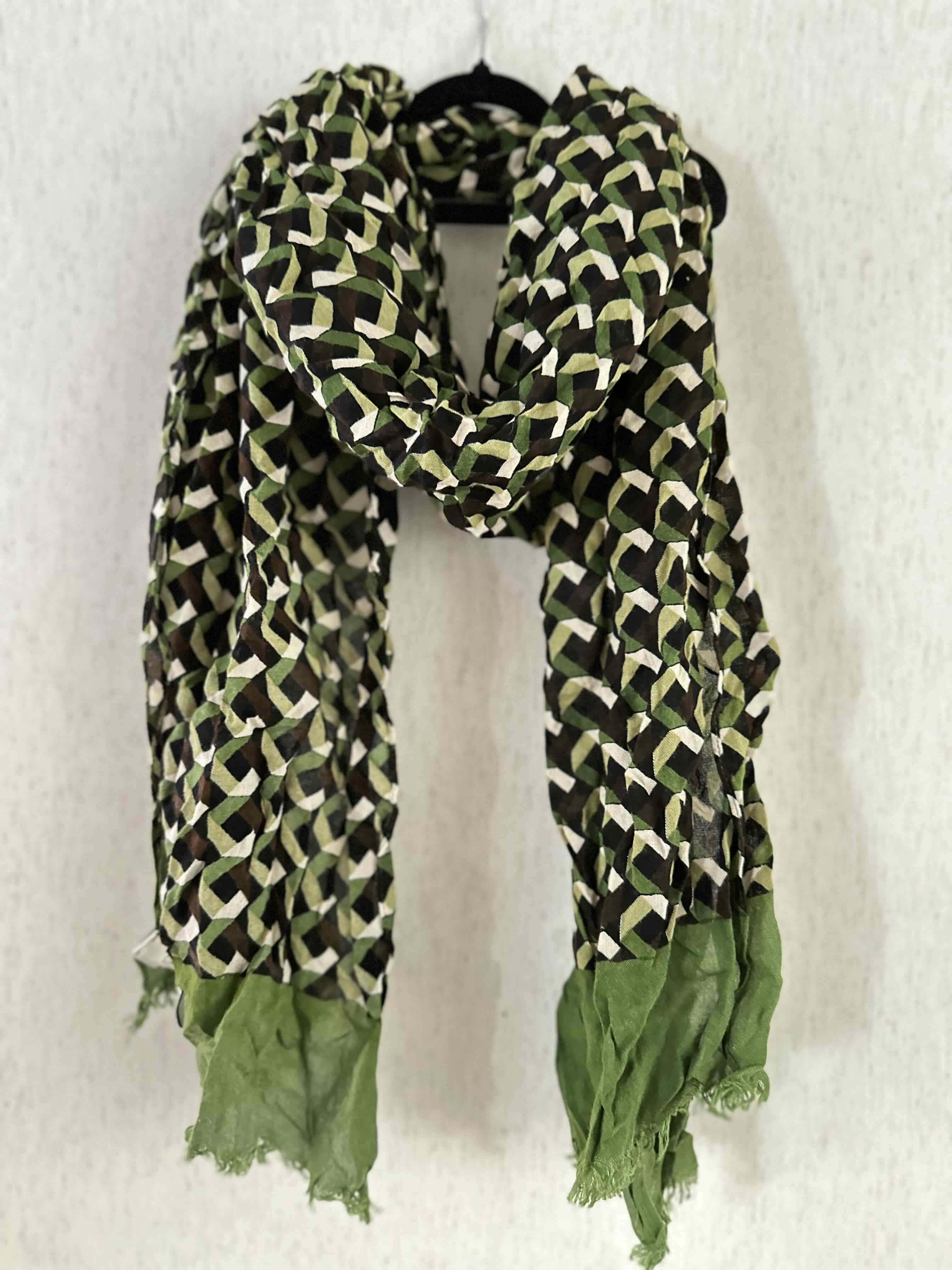 Pañuelo verde y marrón estampado - miniatura 5