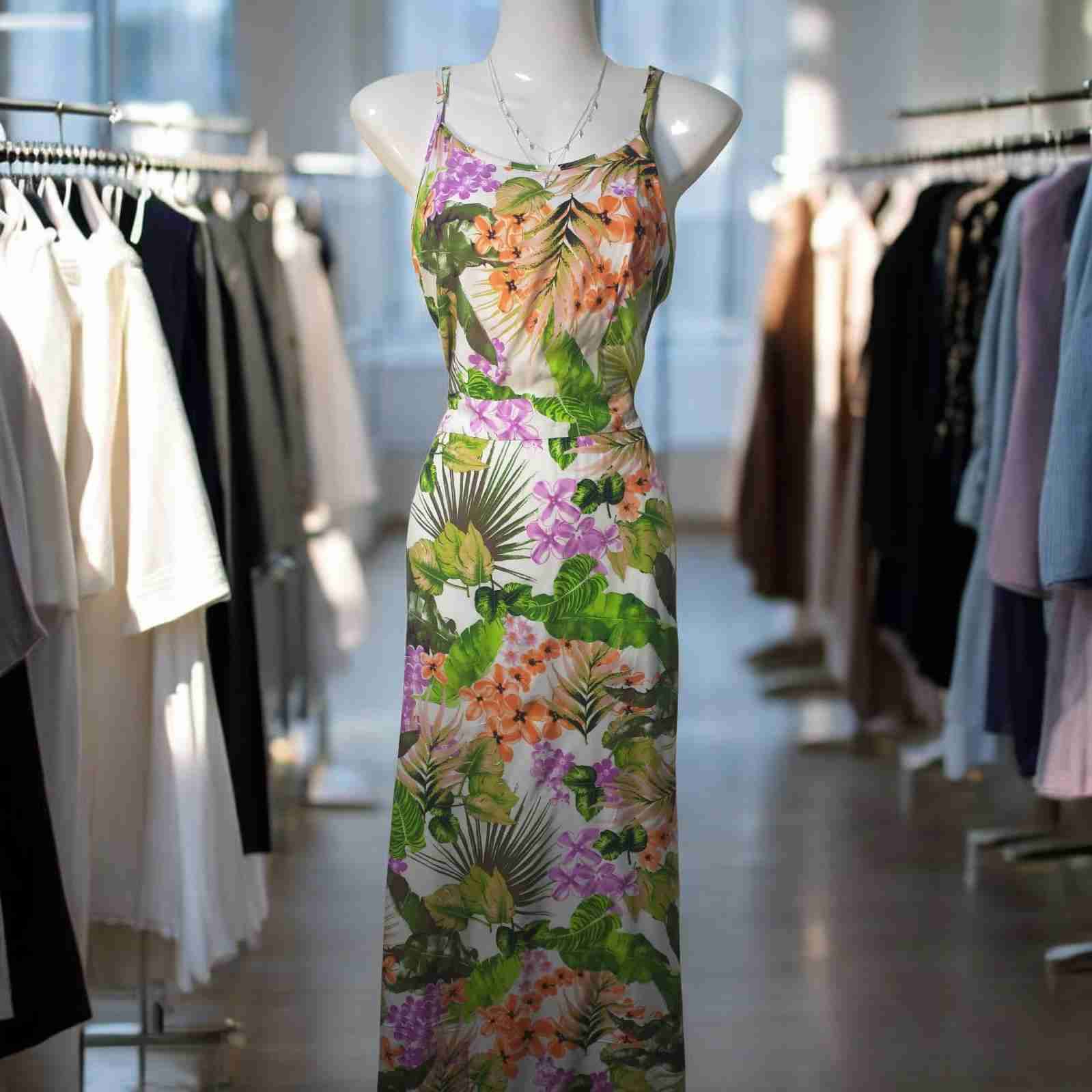 Vestido largo estampado floral