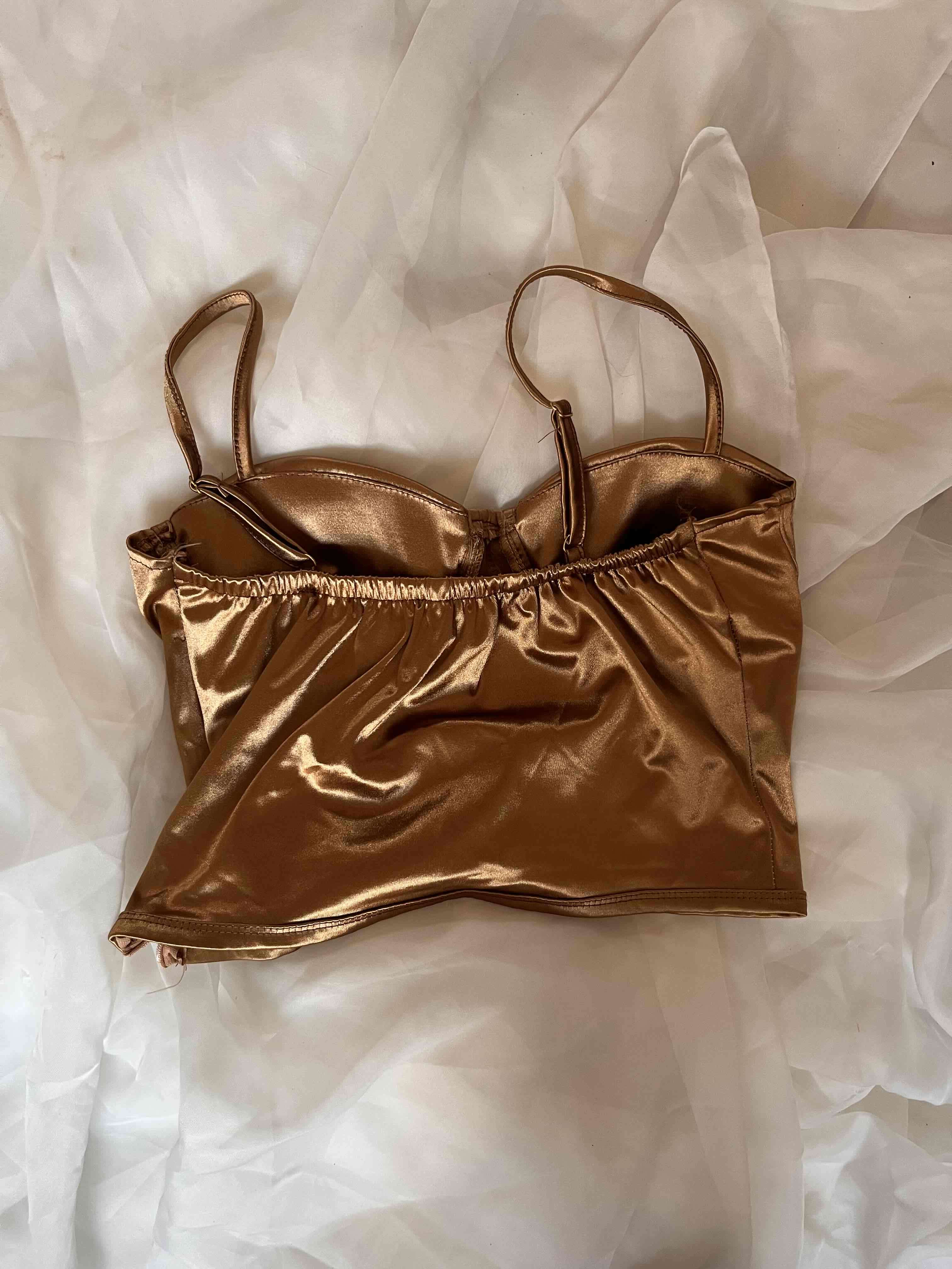 Top corset dorado metalizado - miniatura 2