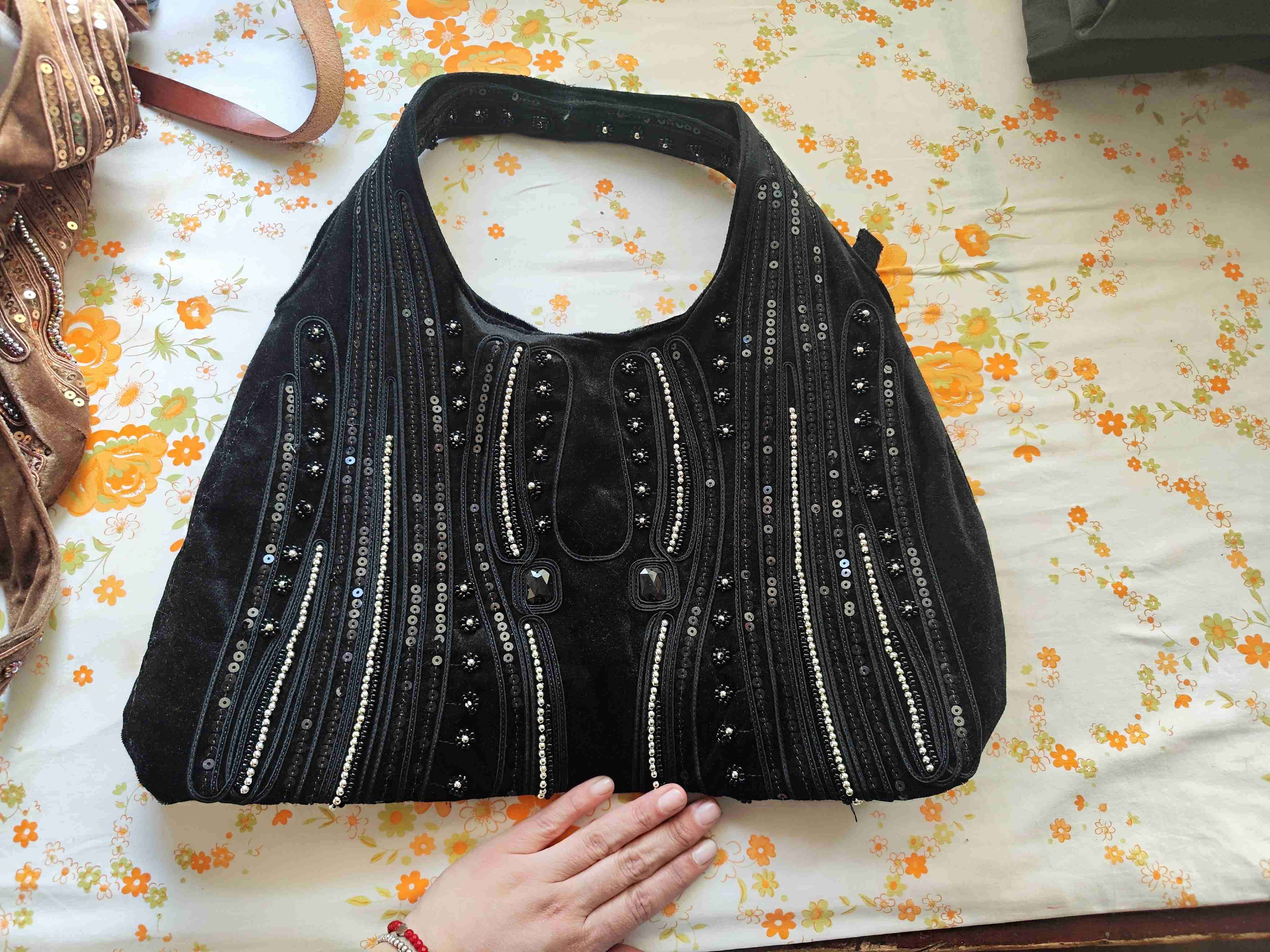 Bolso de tela  terciopelo con lentejuelas - miniatura 2