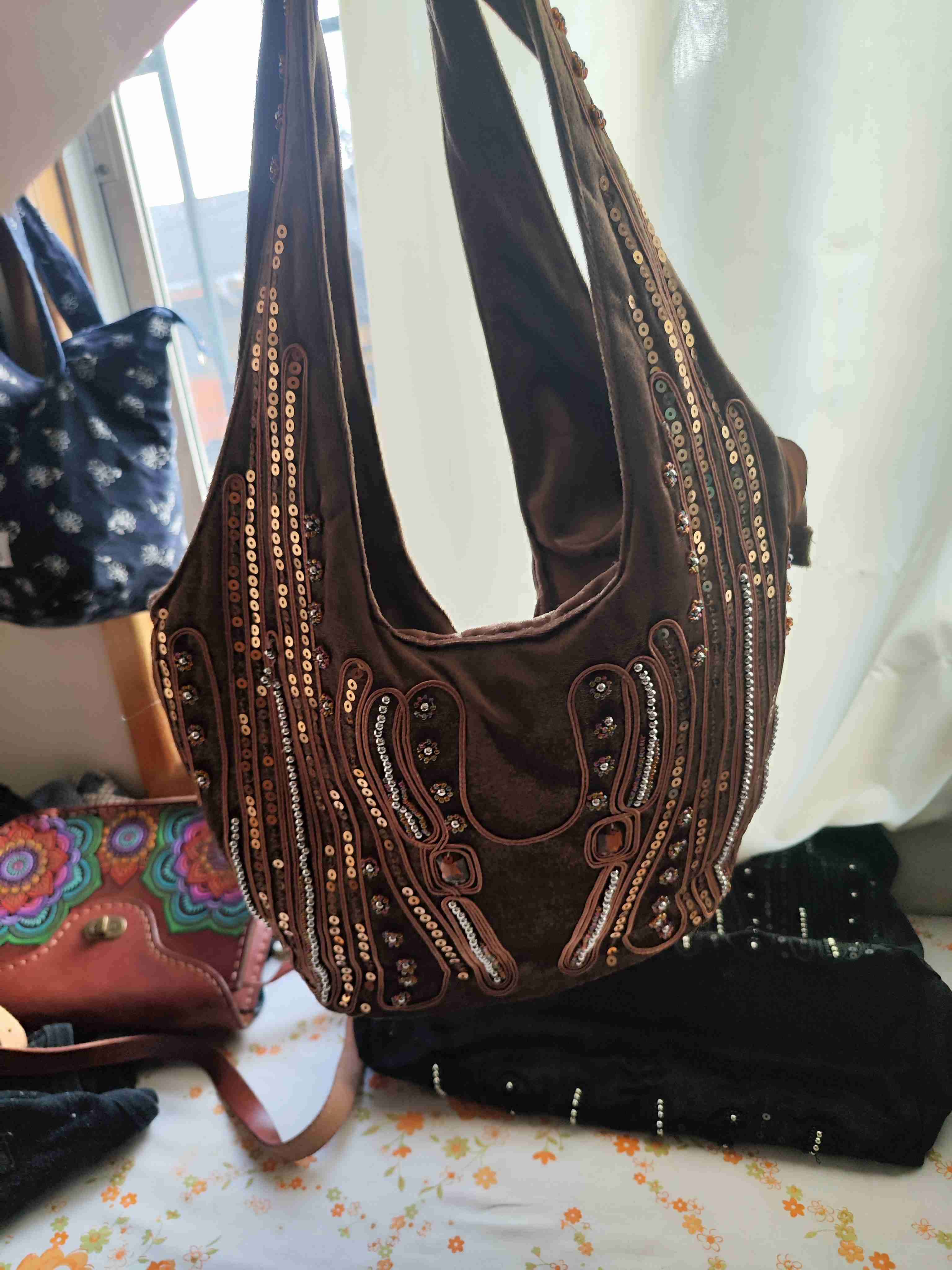 Bolso de tela  terciopelo con lentejuelas - miniatura 3