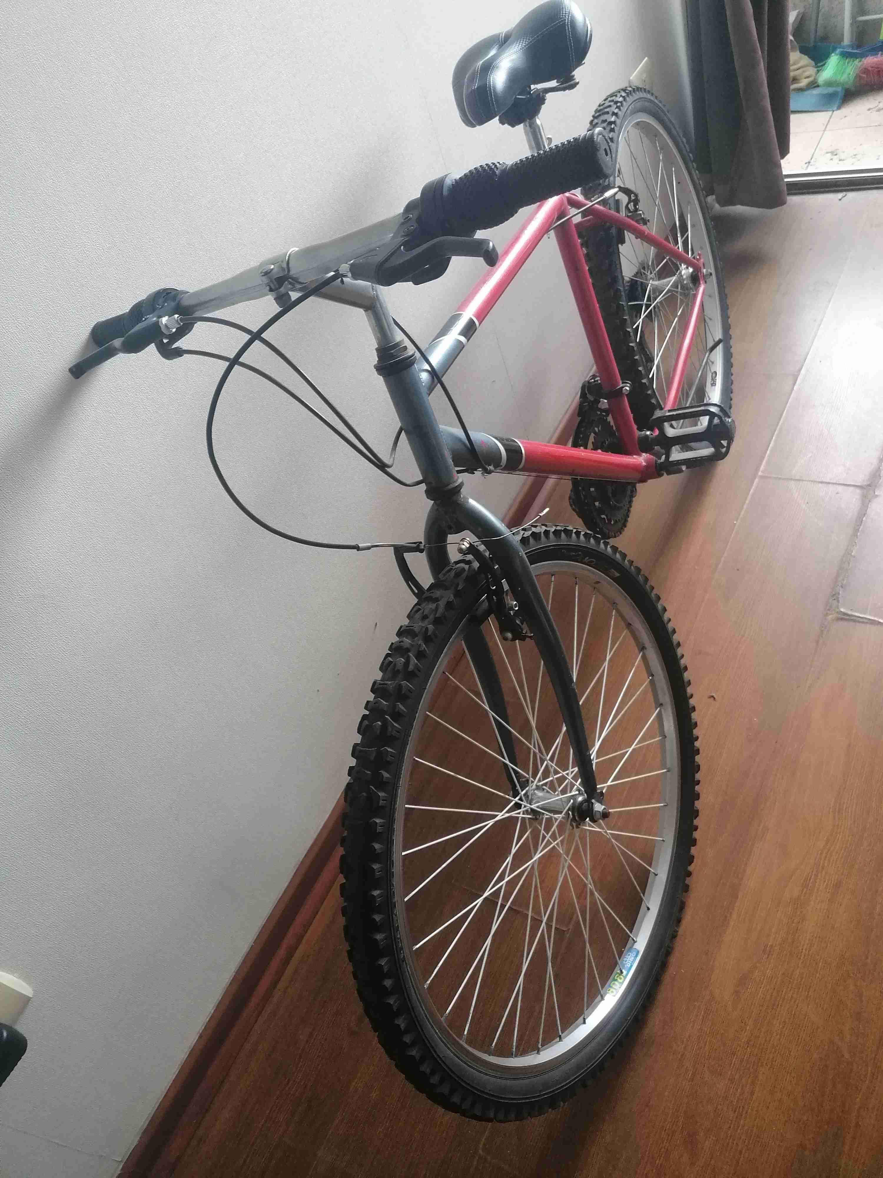 Bicicleta montaña roja - miniatura 3