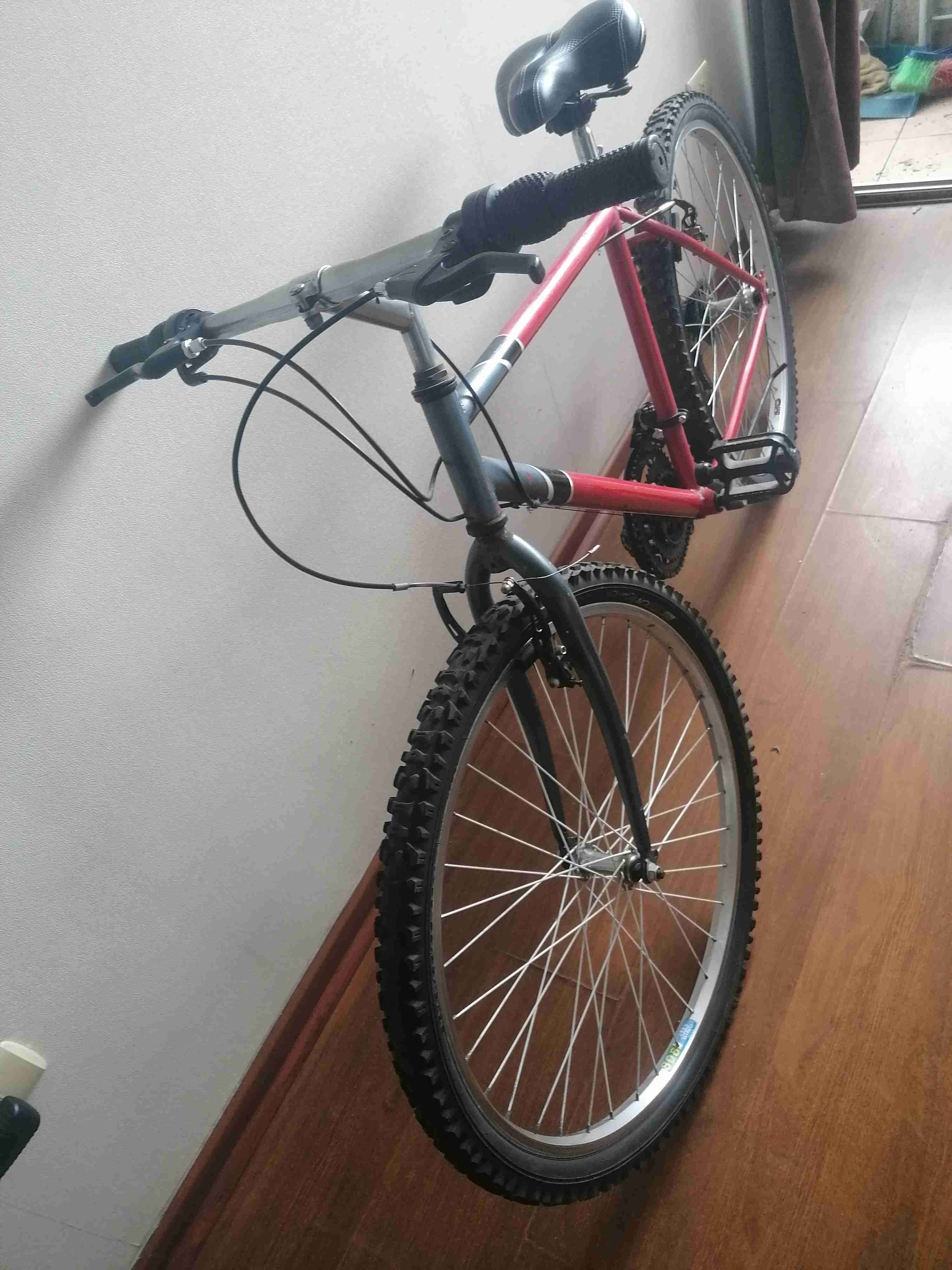 Bicicleta montaña roja - miniatura 4