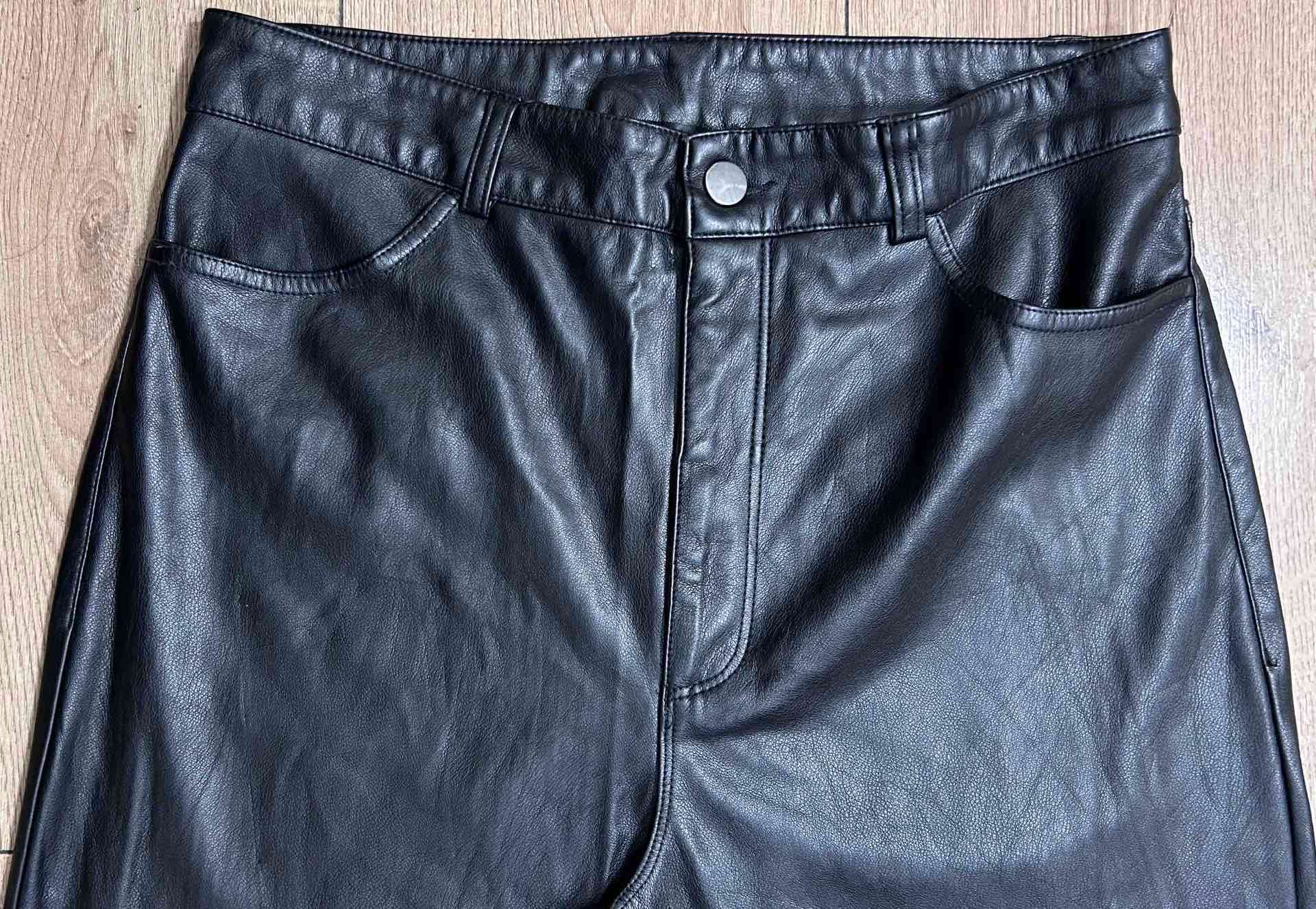 Pantalon negro S ó 38 eco cuero forrado - miniatura 3