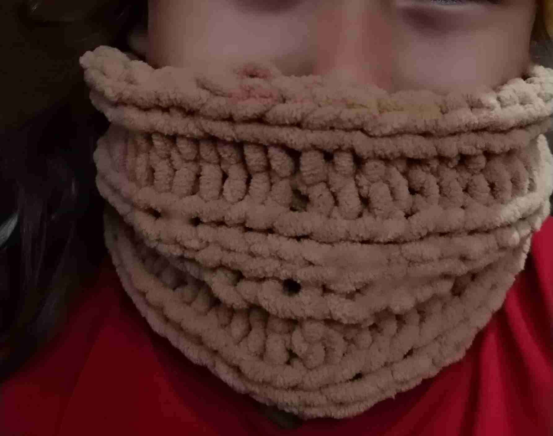 Banda para el cabello o cuello de lana chenilla - miniatura 2