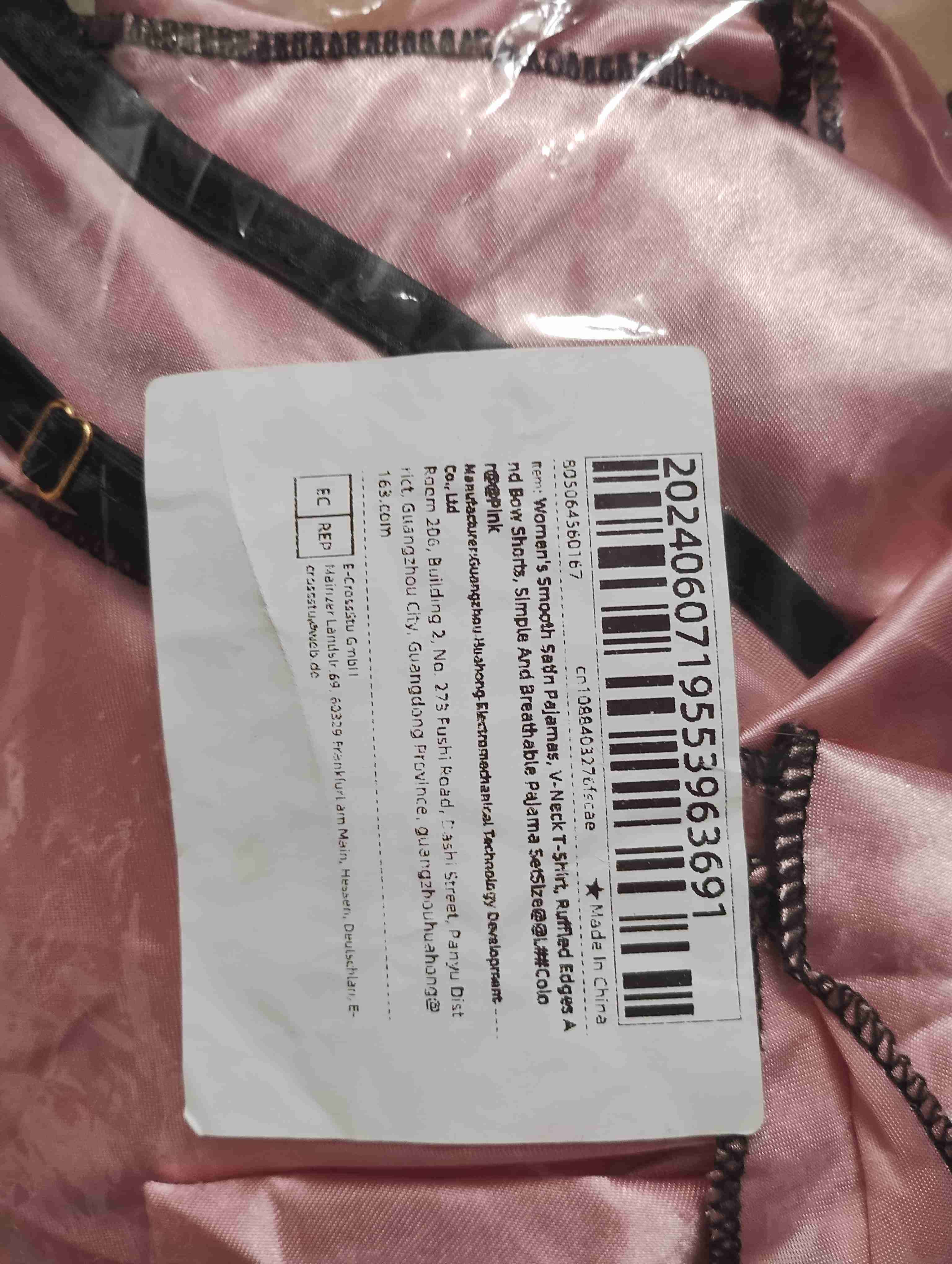 Pijama rosa de satén L - miniatura 2