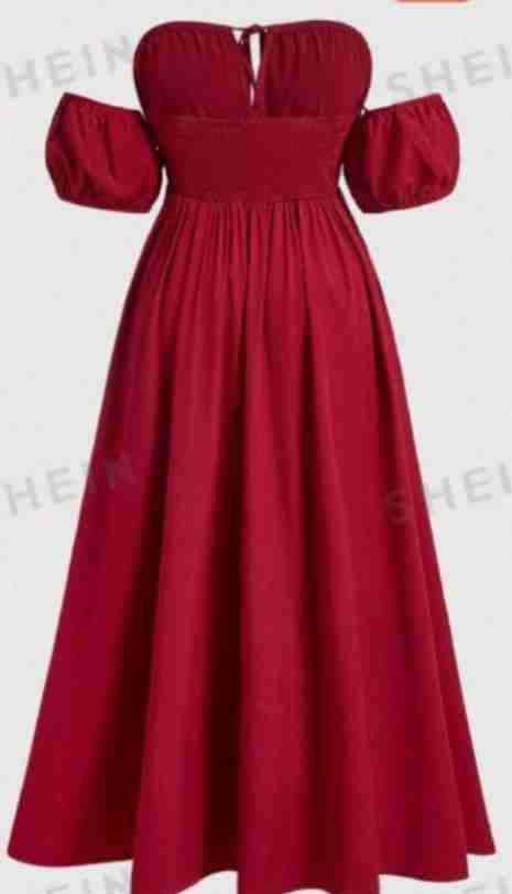 Vestido rojo elegante curve - miniatura 2