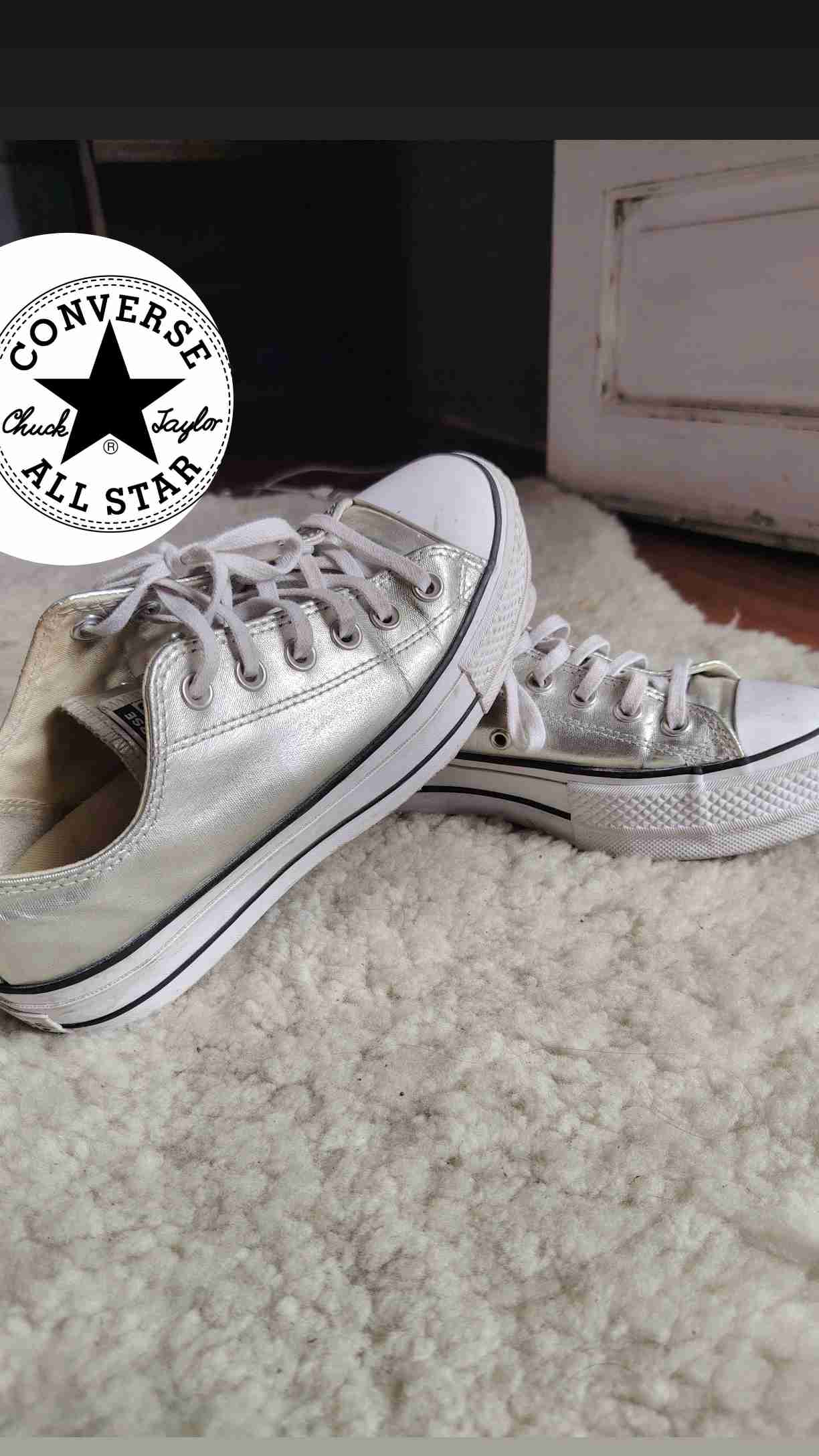 Zapatillas Converse color plateado - miniatura 1