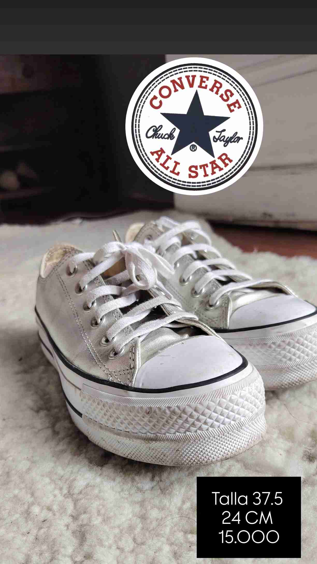 Zapatillas Converse color plateado - miniatura 2