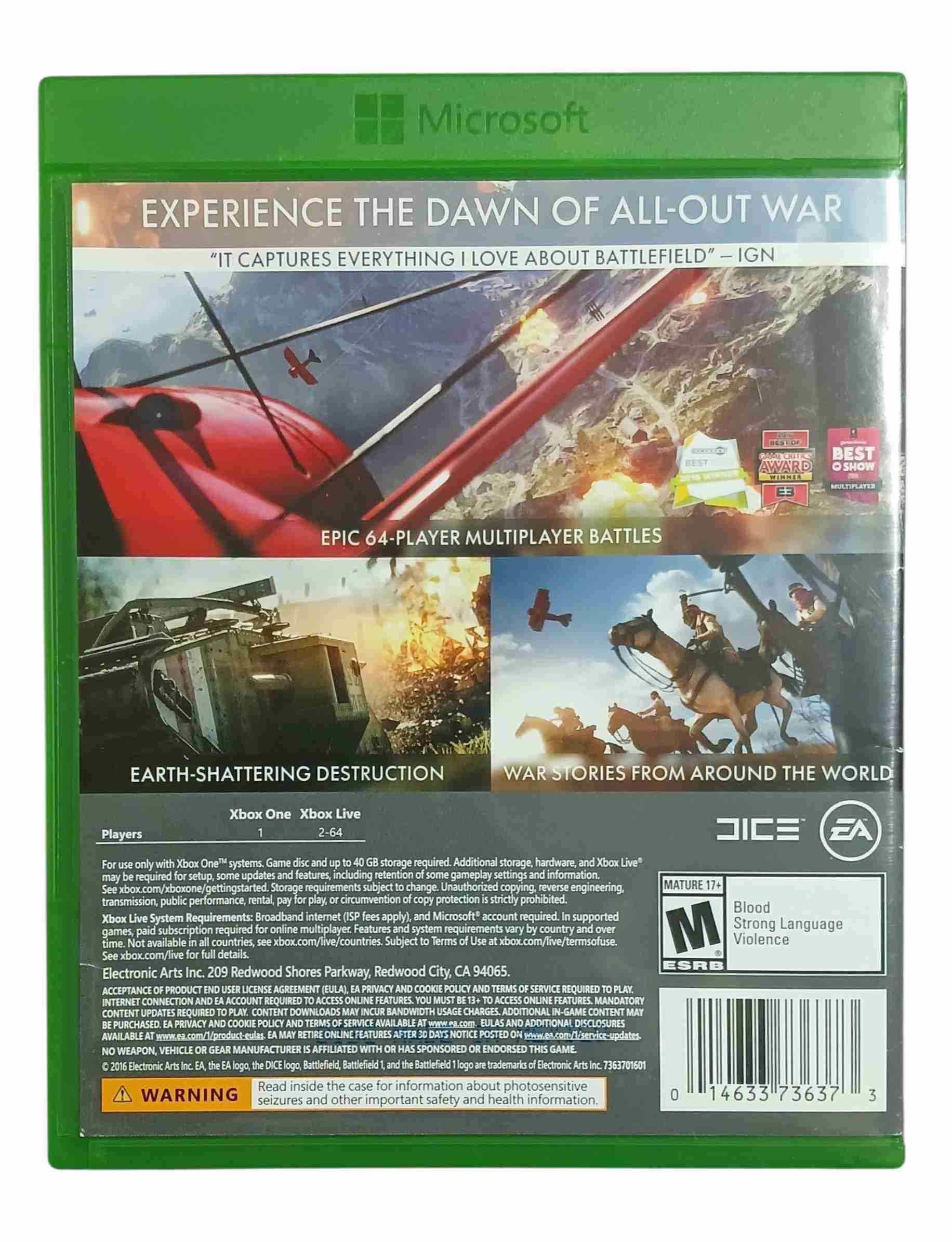 Juego Battlefield 1 para Xbox One - miniatura 3