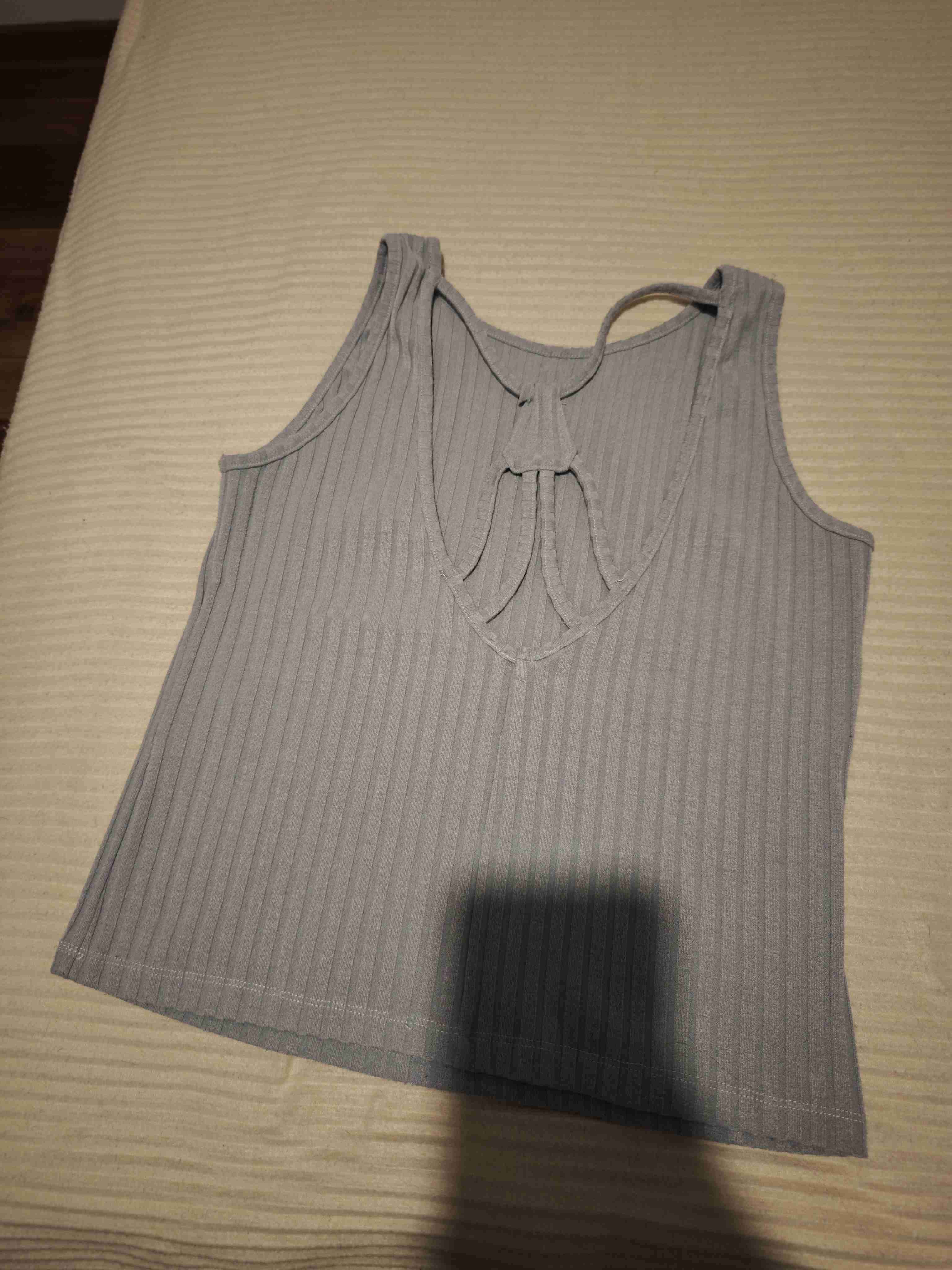 Polera sin mangas gris a rayas - miniatura 2