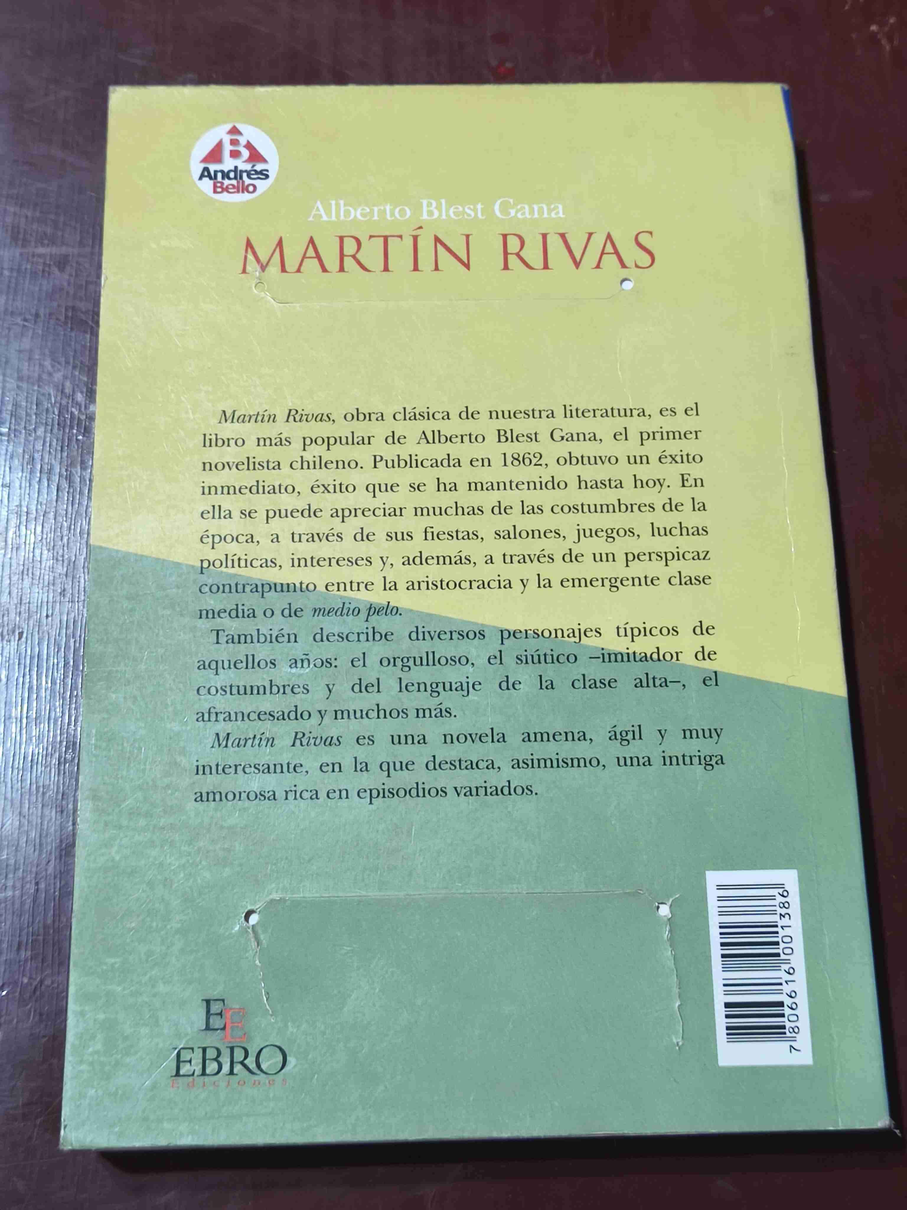 Libro Martín Rivas de Alberto Blest Gana - miniatura 2