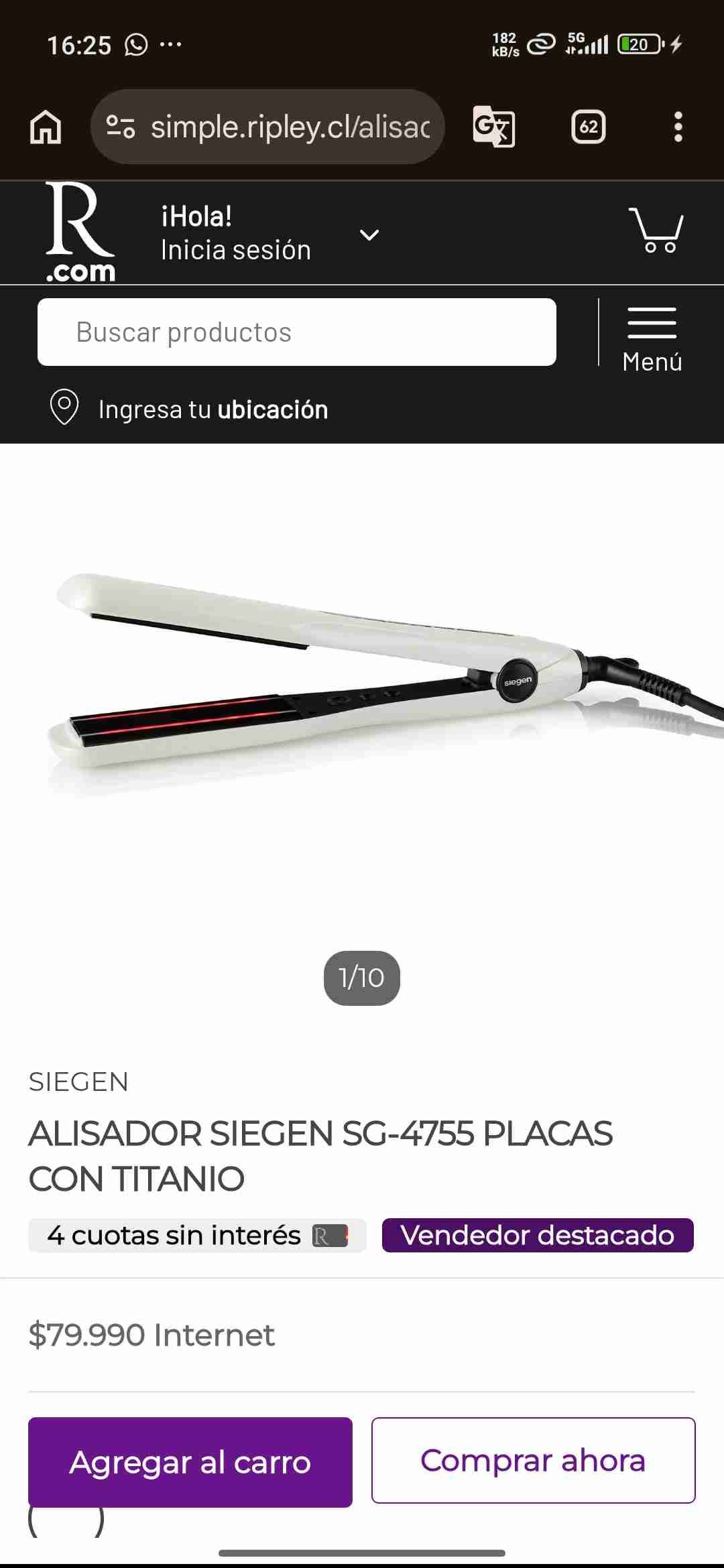 Plancha de pelo Siegen blanca - miniatura 3