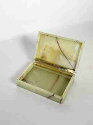 Caja decorativa de Onix verde-amarillo. - miniatura 2