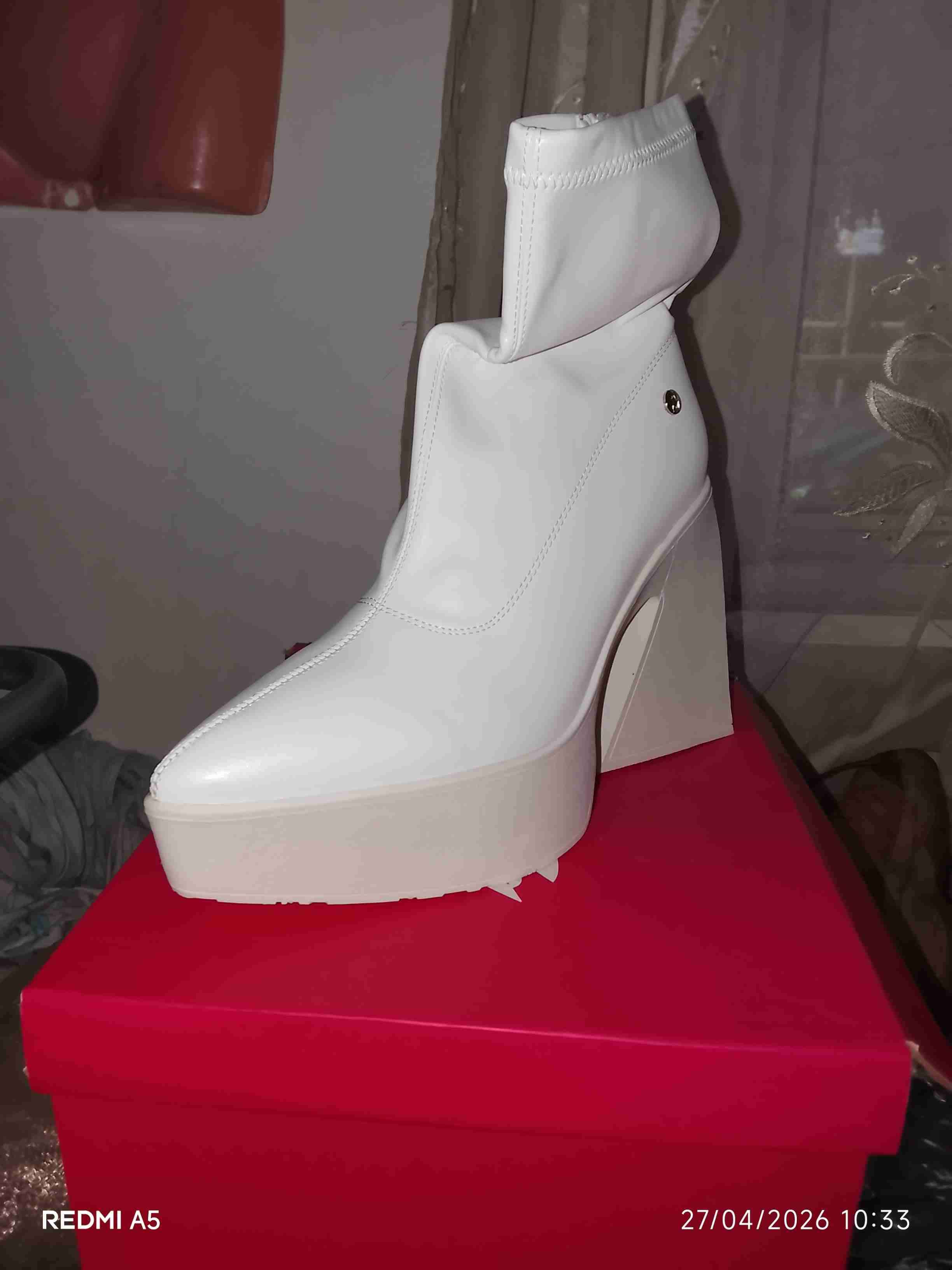 Botín blanco de plataforma - miniatura 2