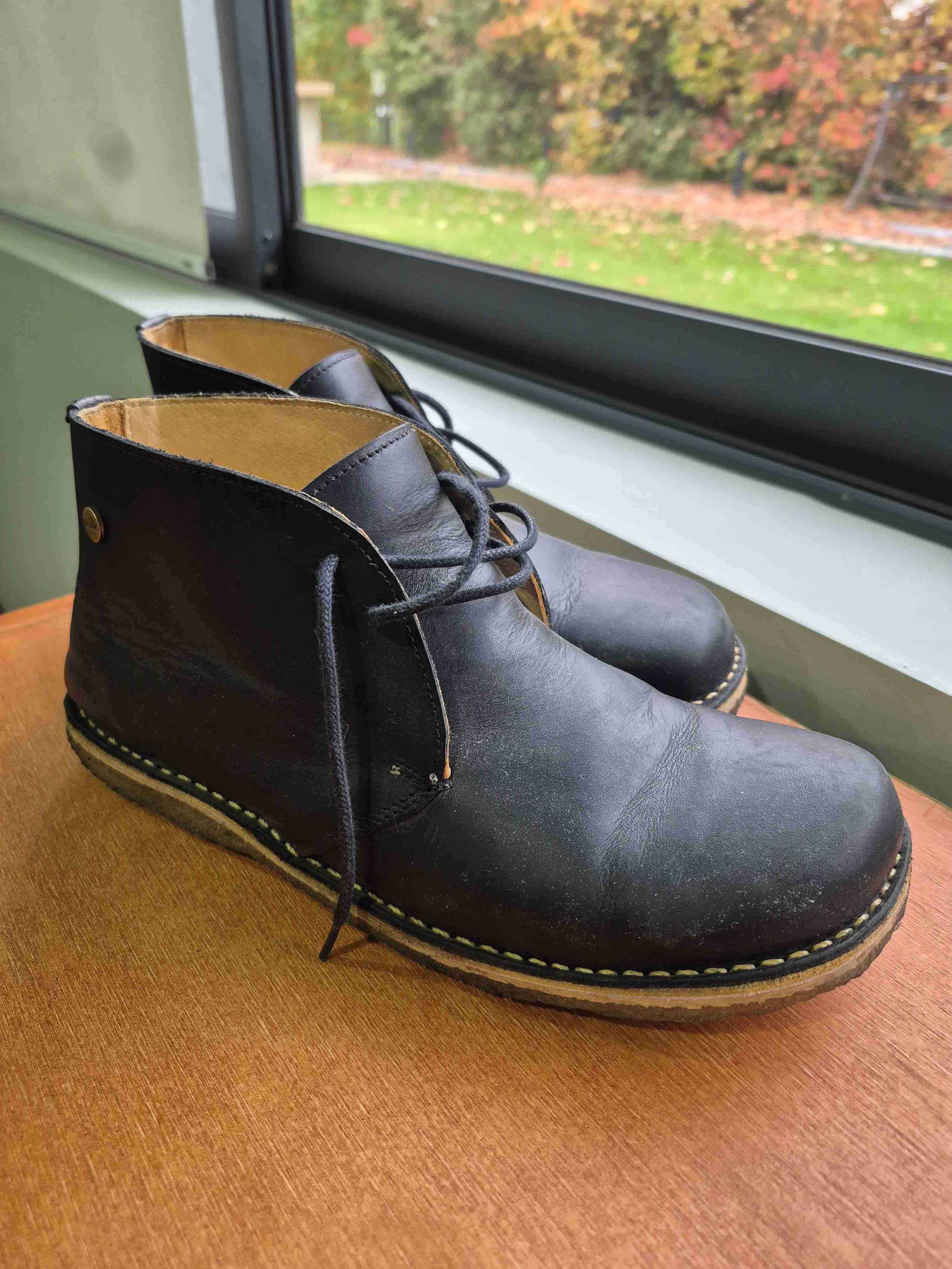 Botines leñador marca Tada de cuero negro - miniatura 1