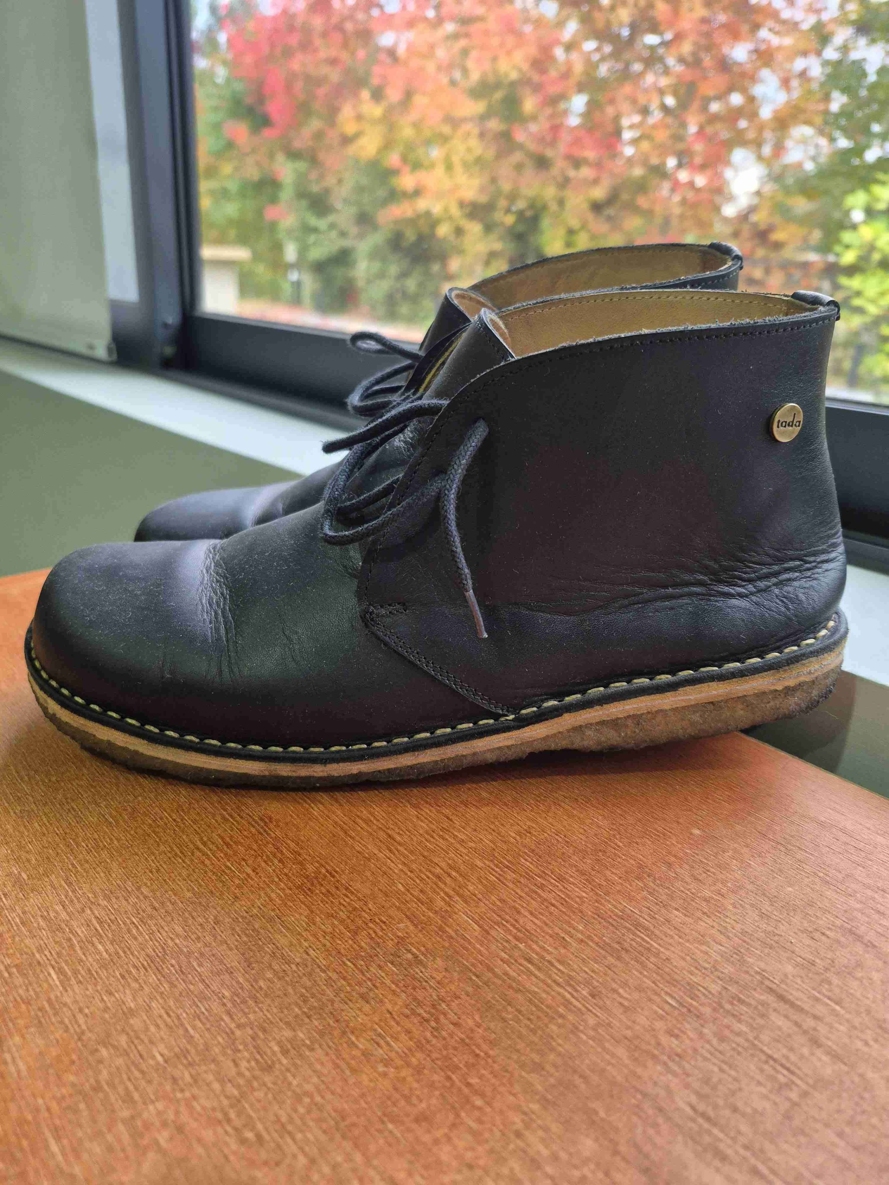 Botines leñador marca Tada de cuero negro - miniatura 2