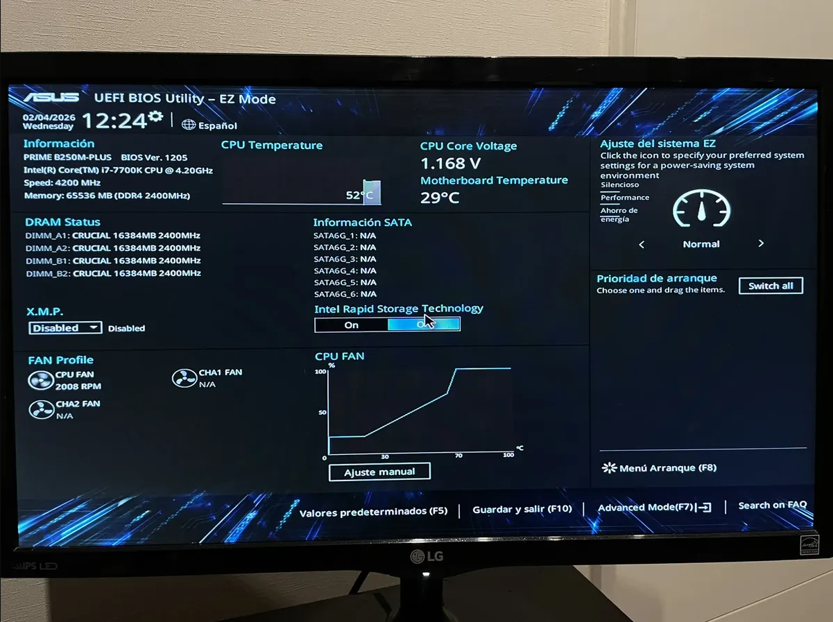 Kit Intel I7-7700k-64gb Ram-Asus B250m-2x Nvme240G - miniatura 2