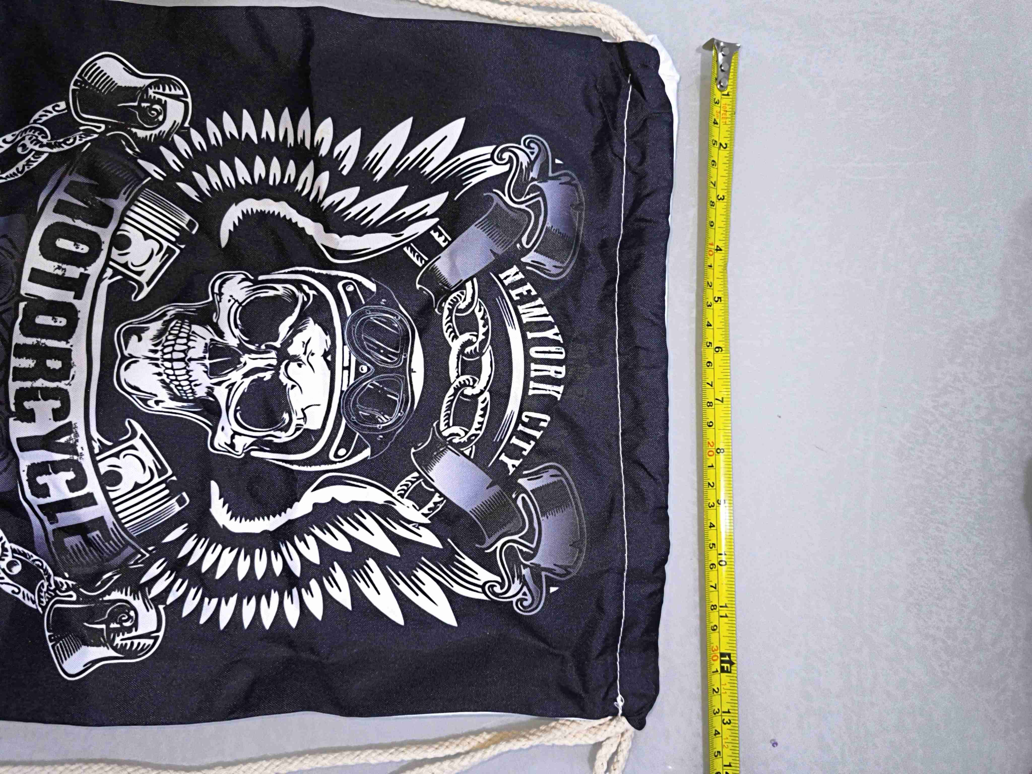 Bolso saco estilo motociclista calavera morral - miniatura 2