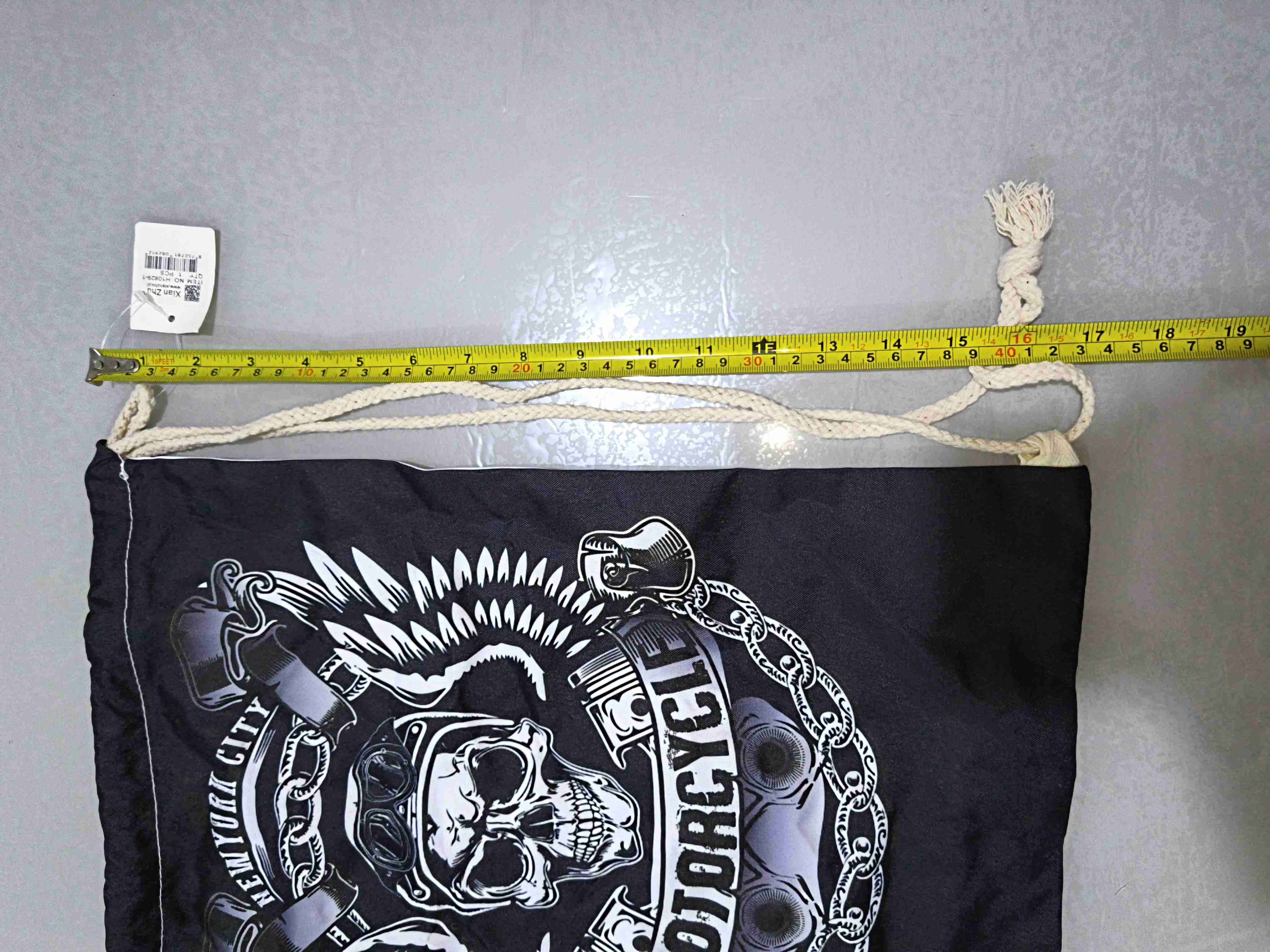 Bolso saco estilo motociclista calavera morral - miniatura 3