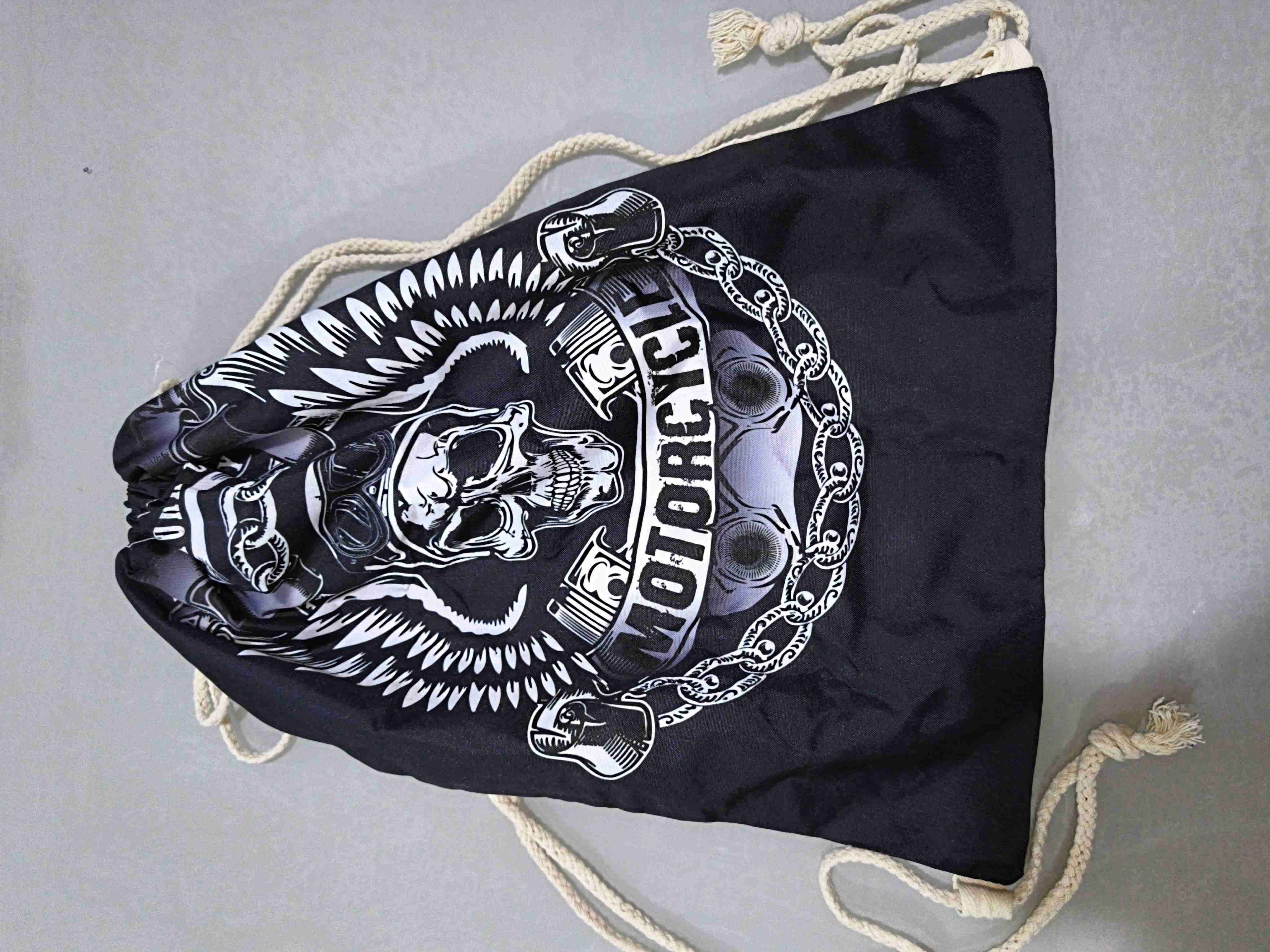 Bolso saco estilo motociclista calavera morral - miniatura 4