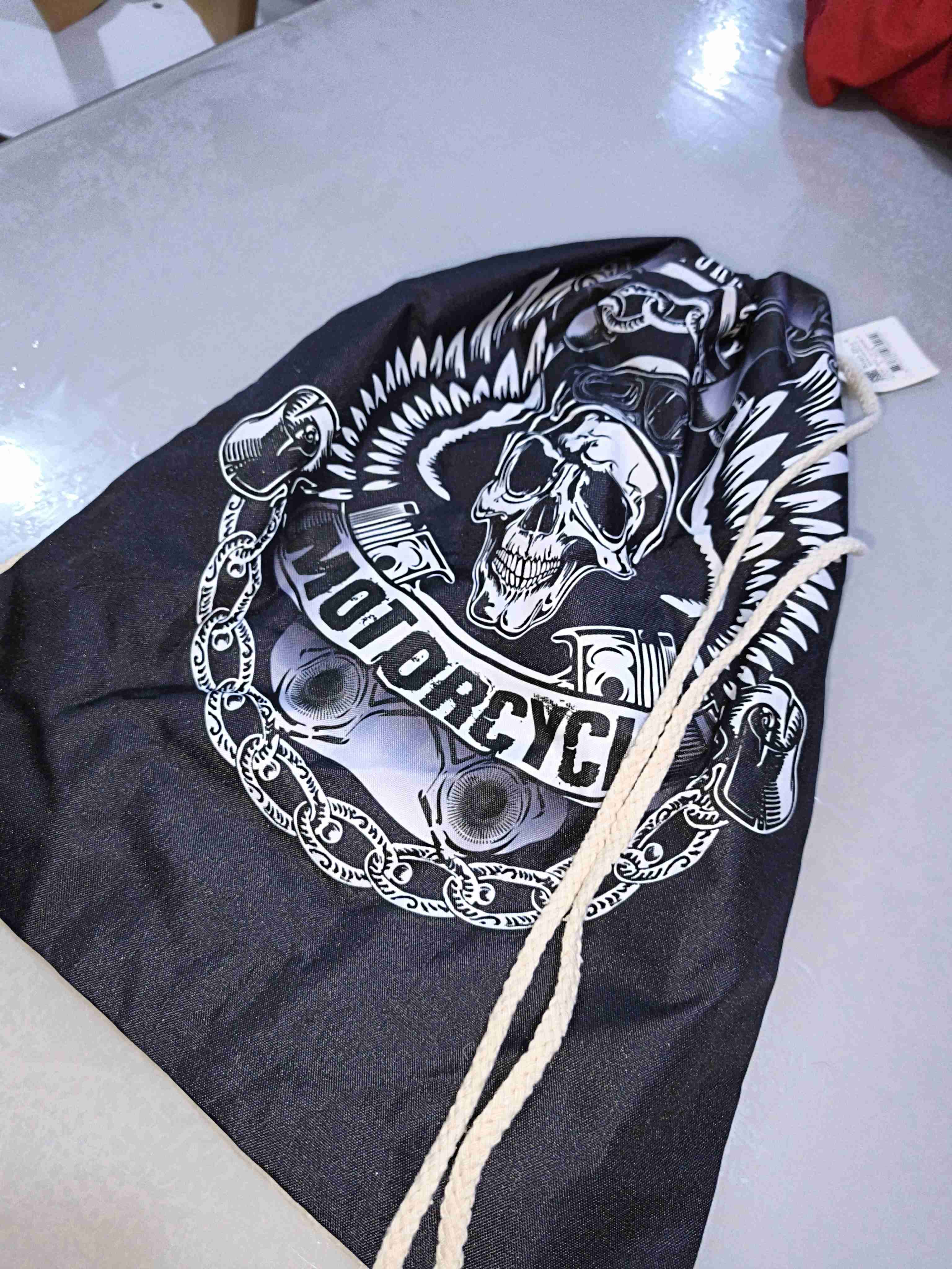 Bolso saco estilo motociclista calavera morral - miniatura 6