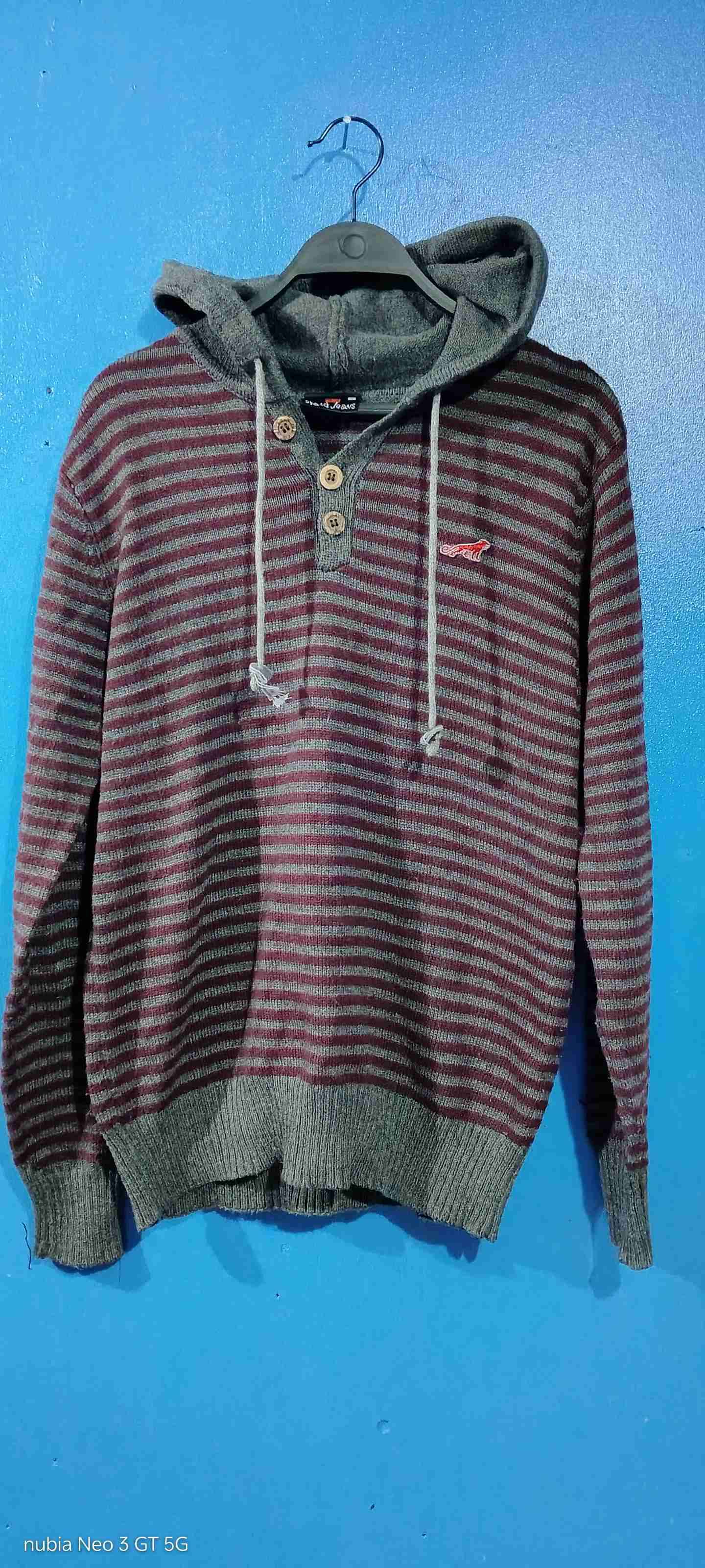 Suéter a rayas con capucha - miniatura 1