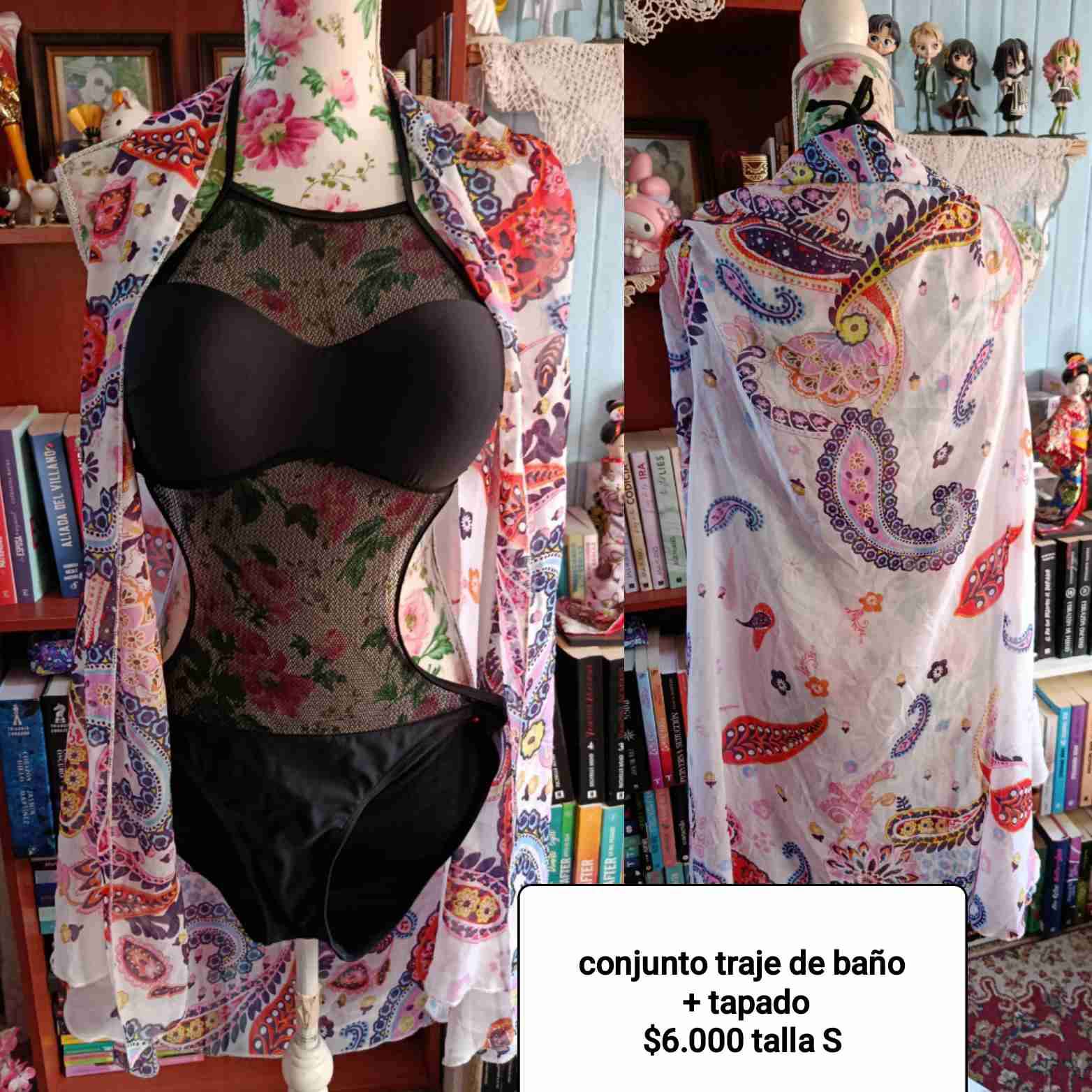 Conjunto traje de baño y tapado