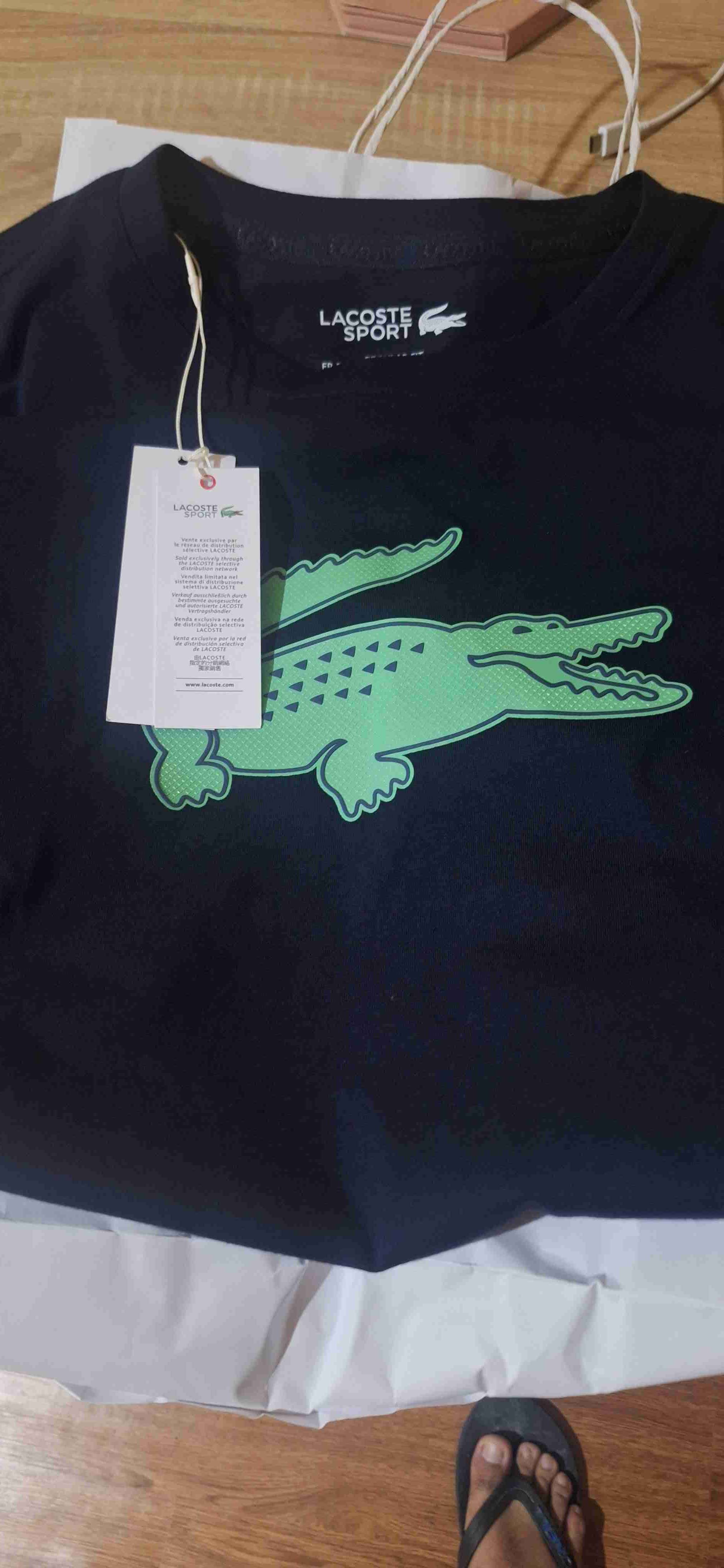 Polera deportiva azul Lacoste - miniatura 3