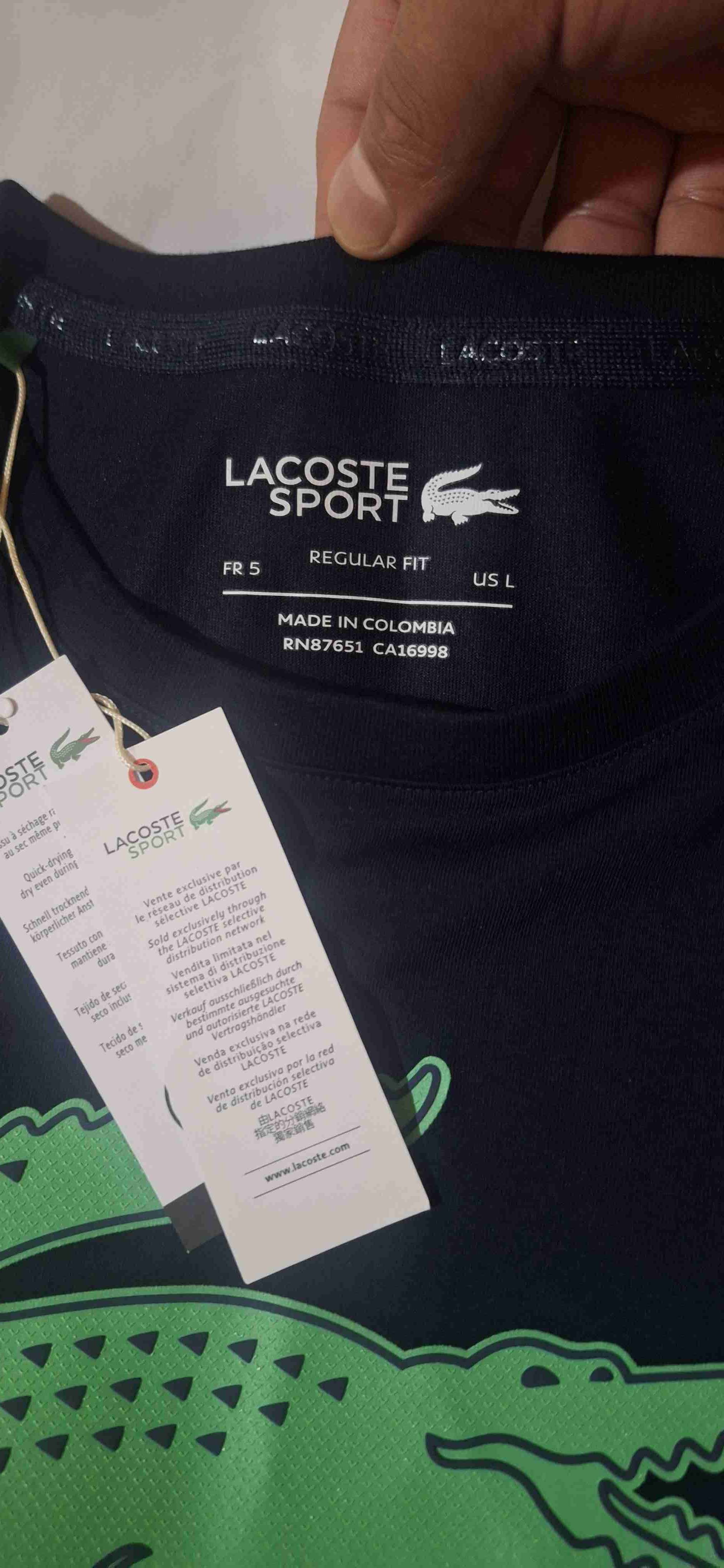 Polera deportiva azul Lacoste - miniatura 6