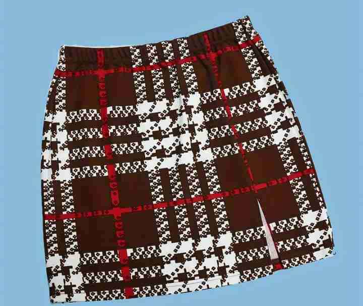 Falda cuadrillé marrón y roja - miniatura 1