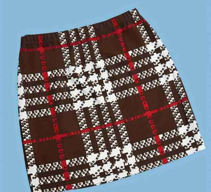 Falda cuadrillé marrón y roja - miniatura 2