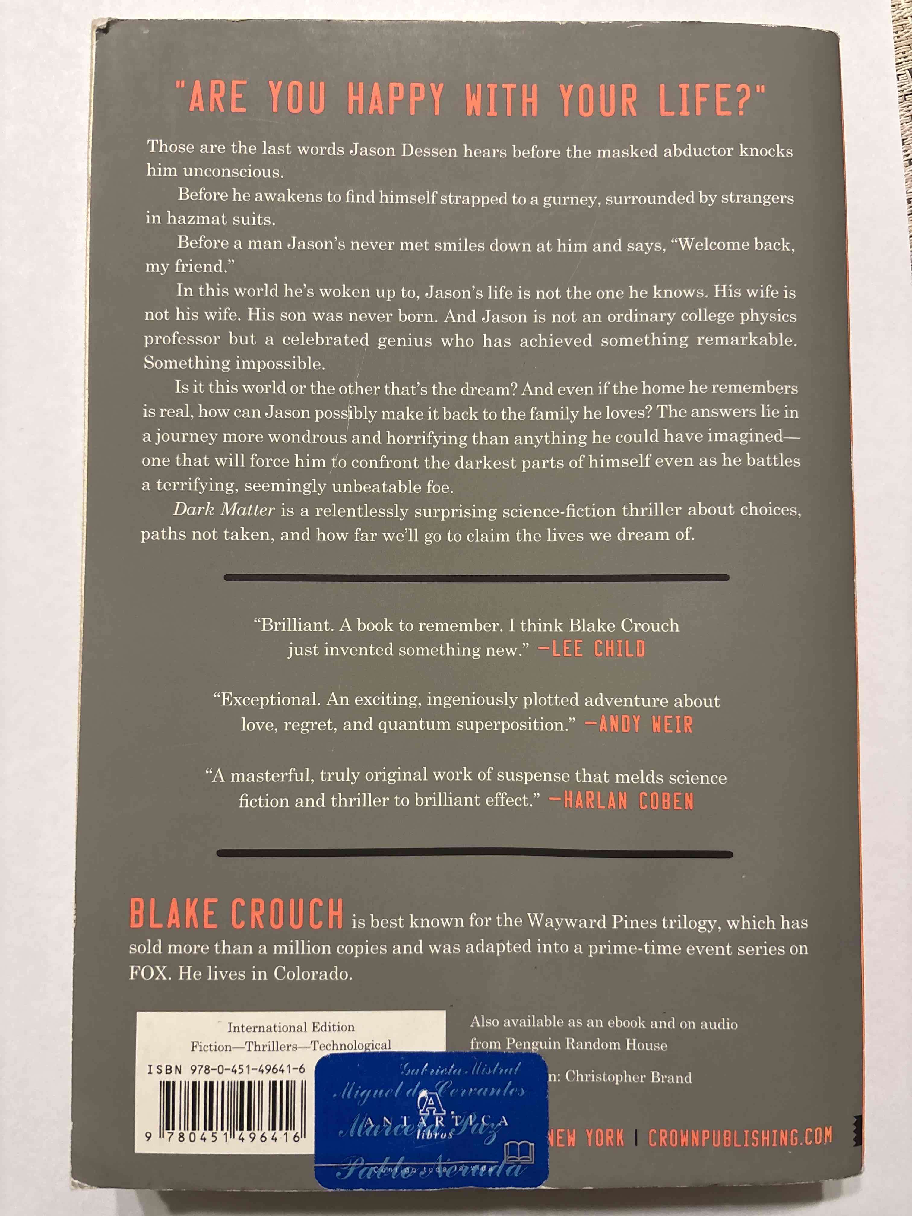 Libro 'Dark Matter' Blake Crouch - miniatura 3