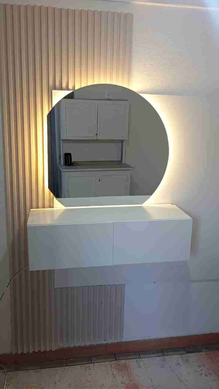 Espejo redondo con luz LED