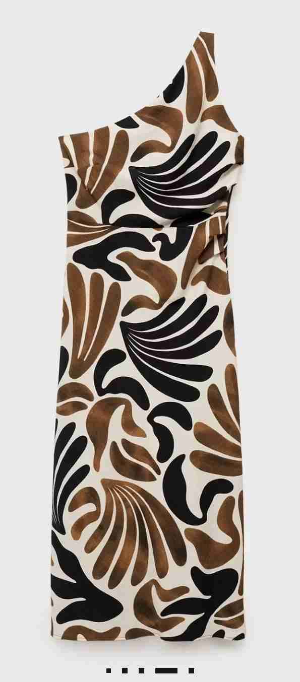 Vestido estampado beige y negro - miniatura 2