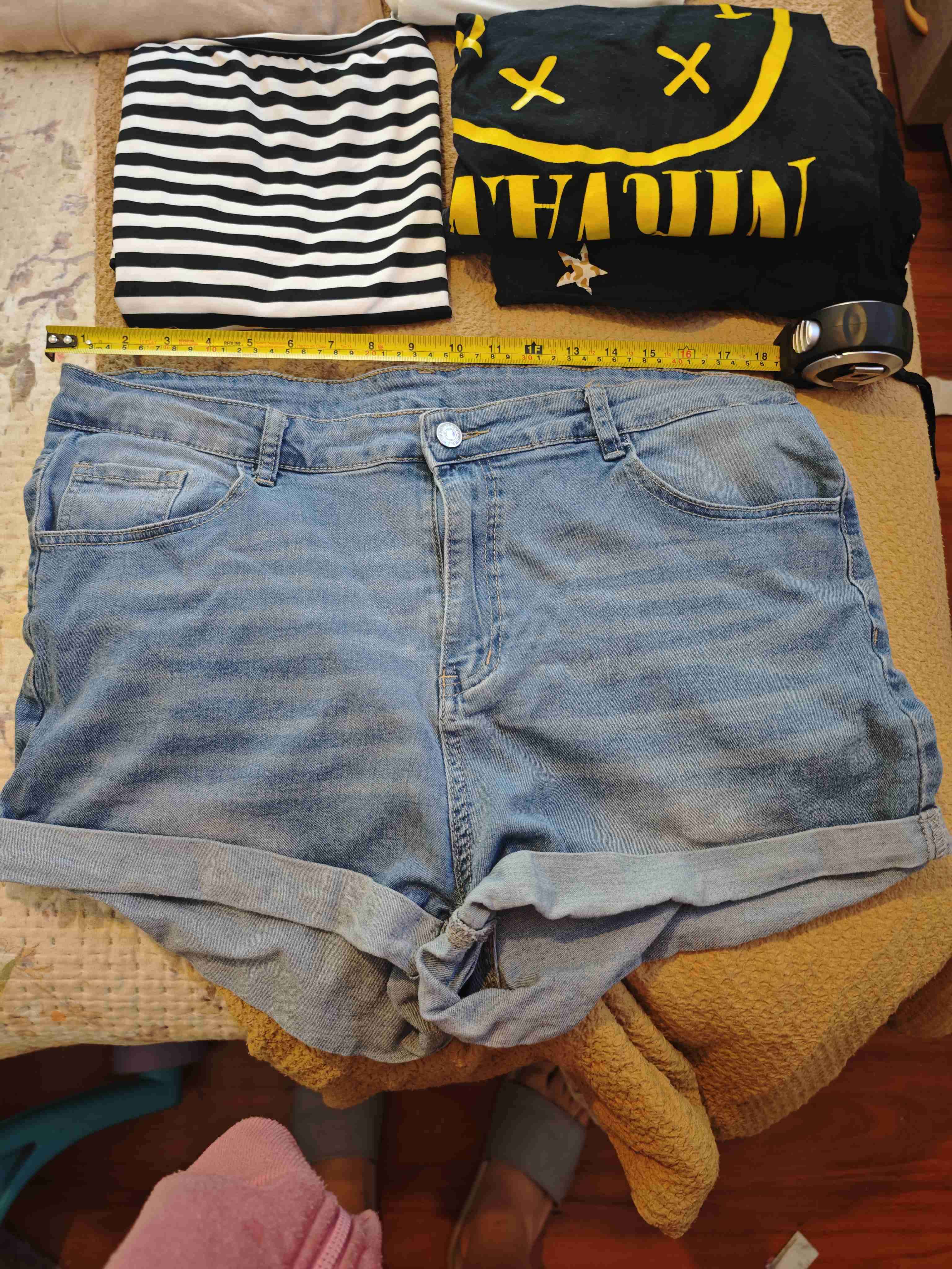 Shorts de mezclilla azul mujer - miniatura 2