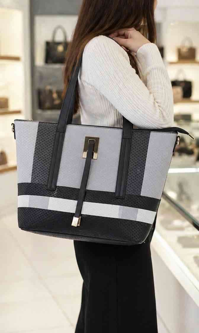 Cartera grande gris - miniatura 1