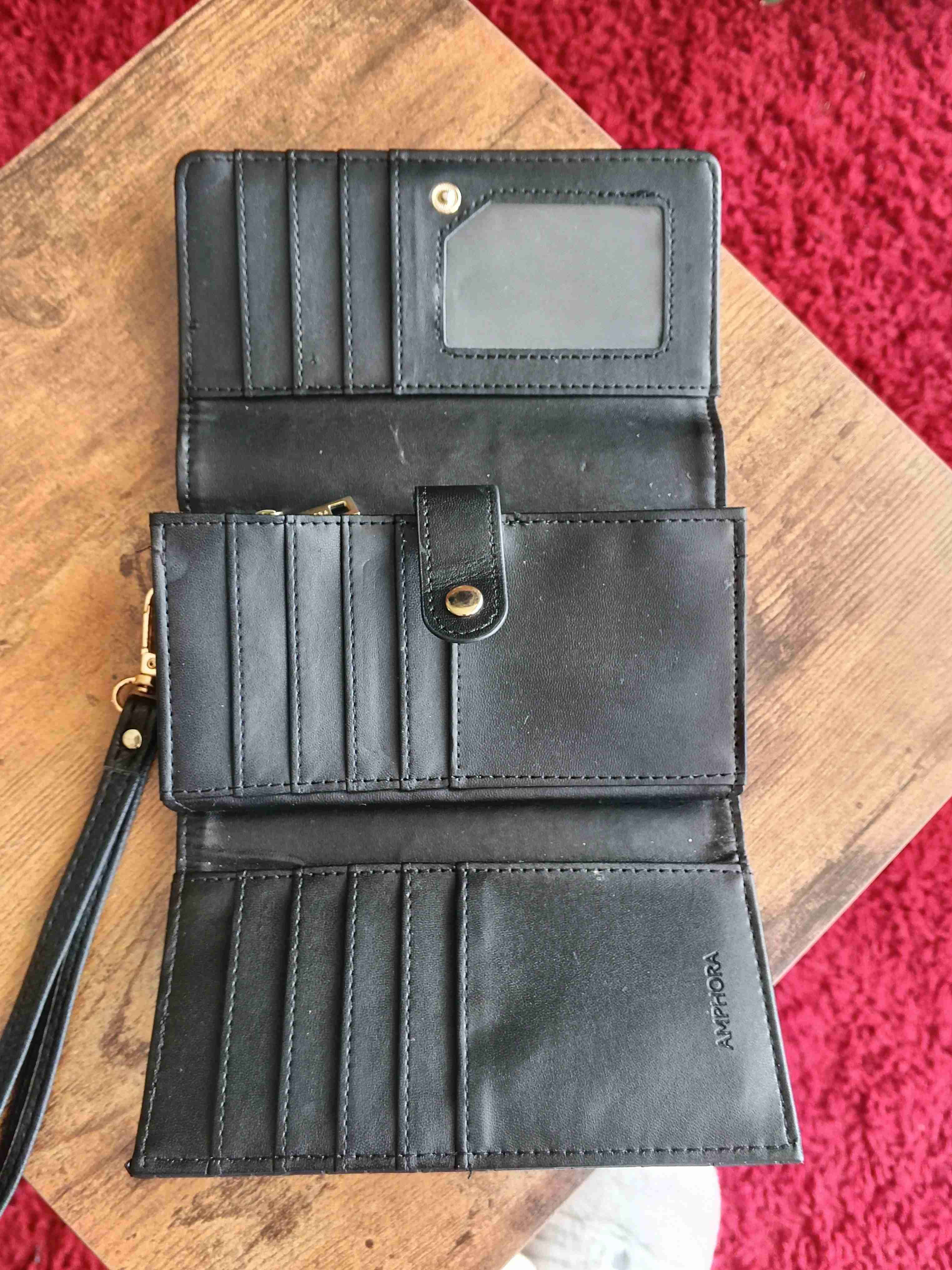 Cartera negra textura animal-print - miniatura 3